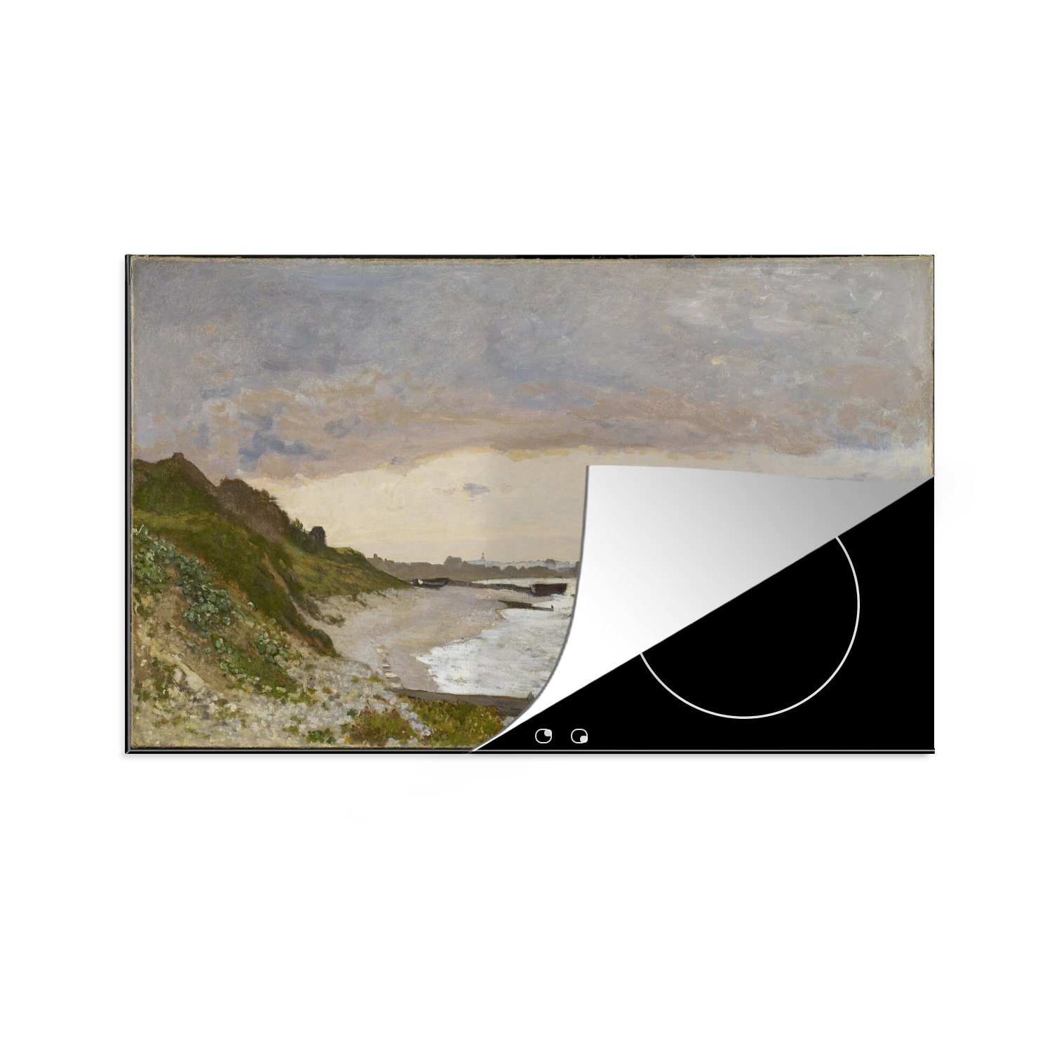 tlg), Küste Herdblende-/Abdeckplatte Monet, - für küche MuchoWow von Claude (1 Ceranfeldabdeckung, Vinyl, Arbeitsplatte von Sainte-Adresse Gemälde cm, Die 83x51