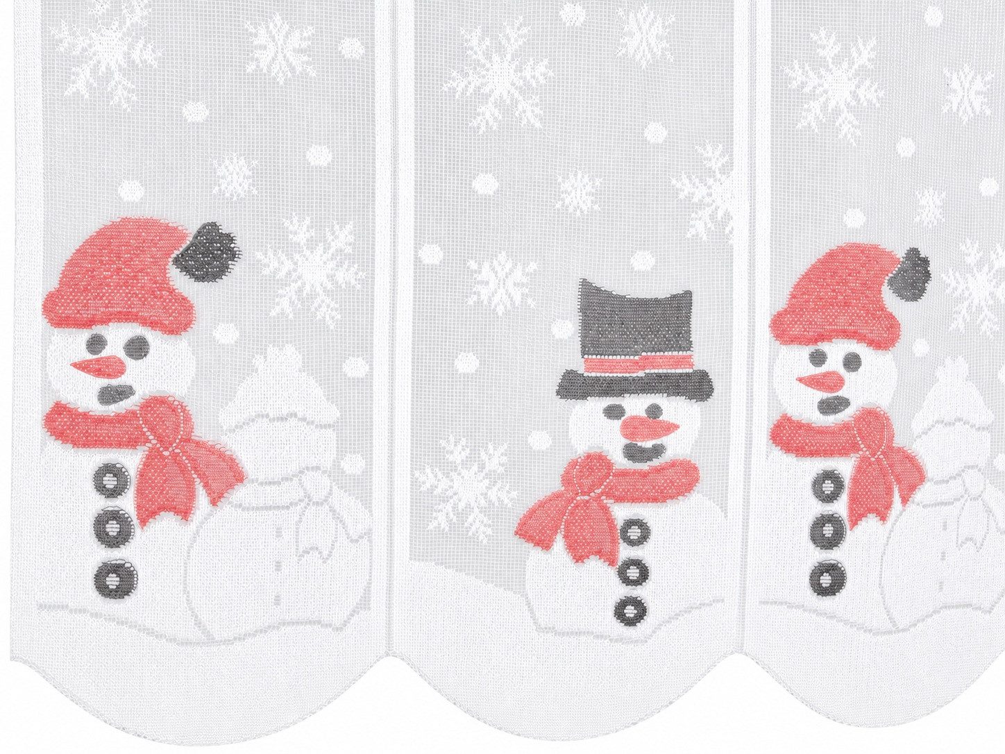 EXPERIENCE Scheibengardine Scheibengardine Schneemann Schneeflocke, HxB 50x140cm, (1 St), Stangendurchzug, transparent, bedruckt