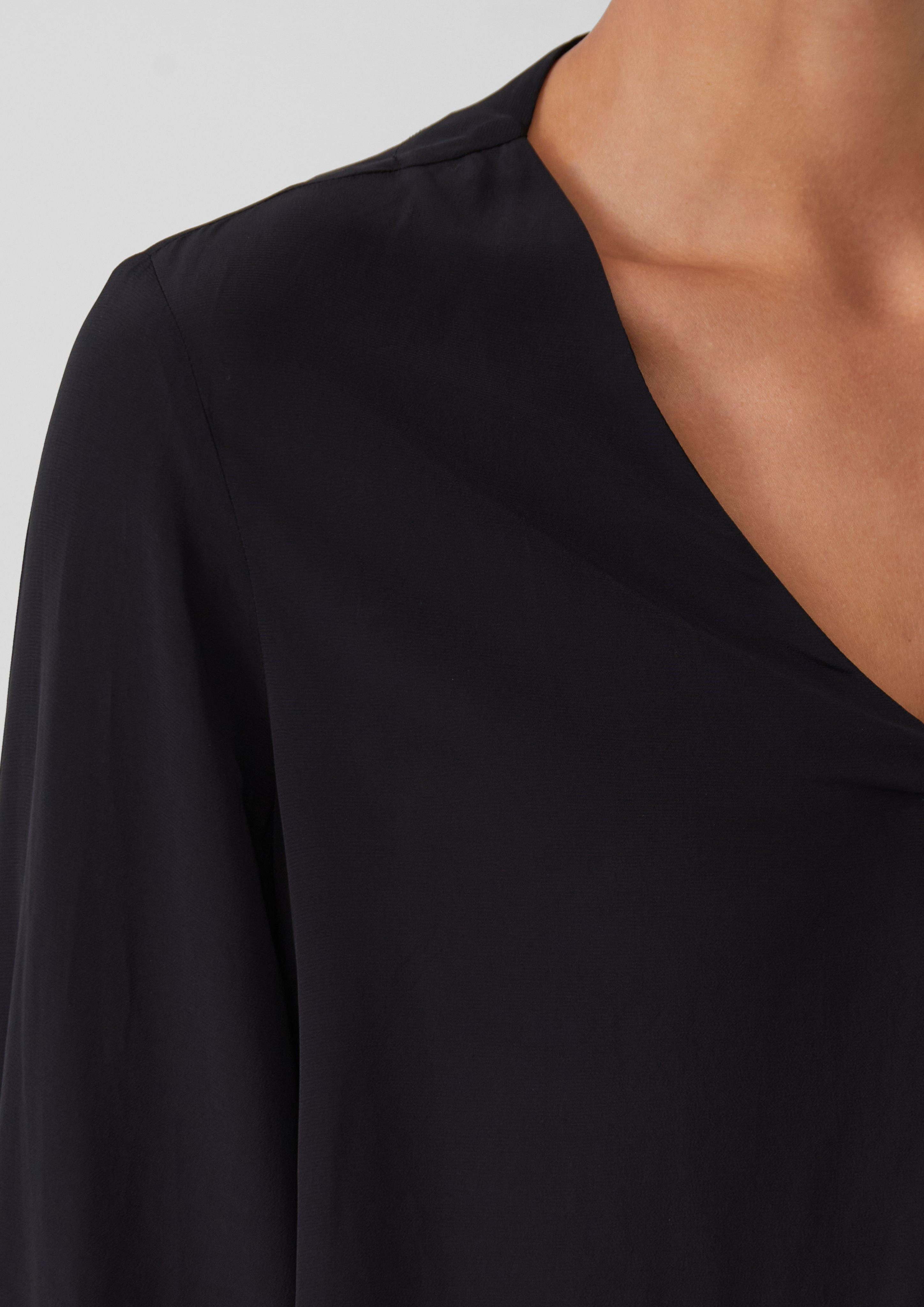 s.Oliver BLACK LABEL Langarmbluse Semitransparente Tunika-Bluse günstig online kaufen