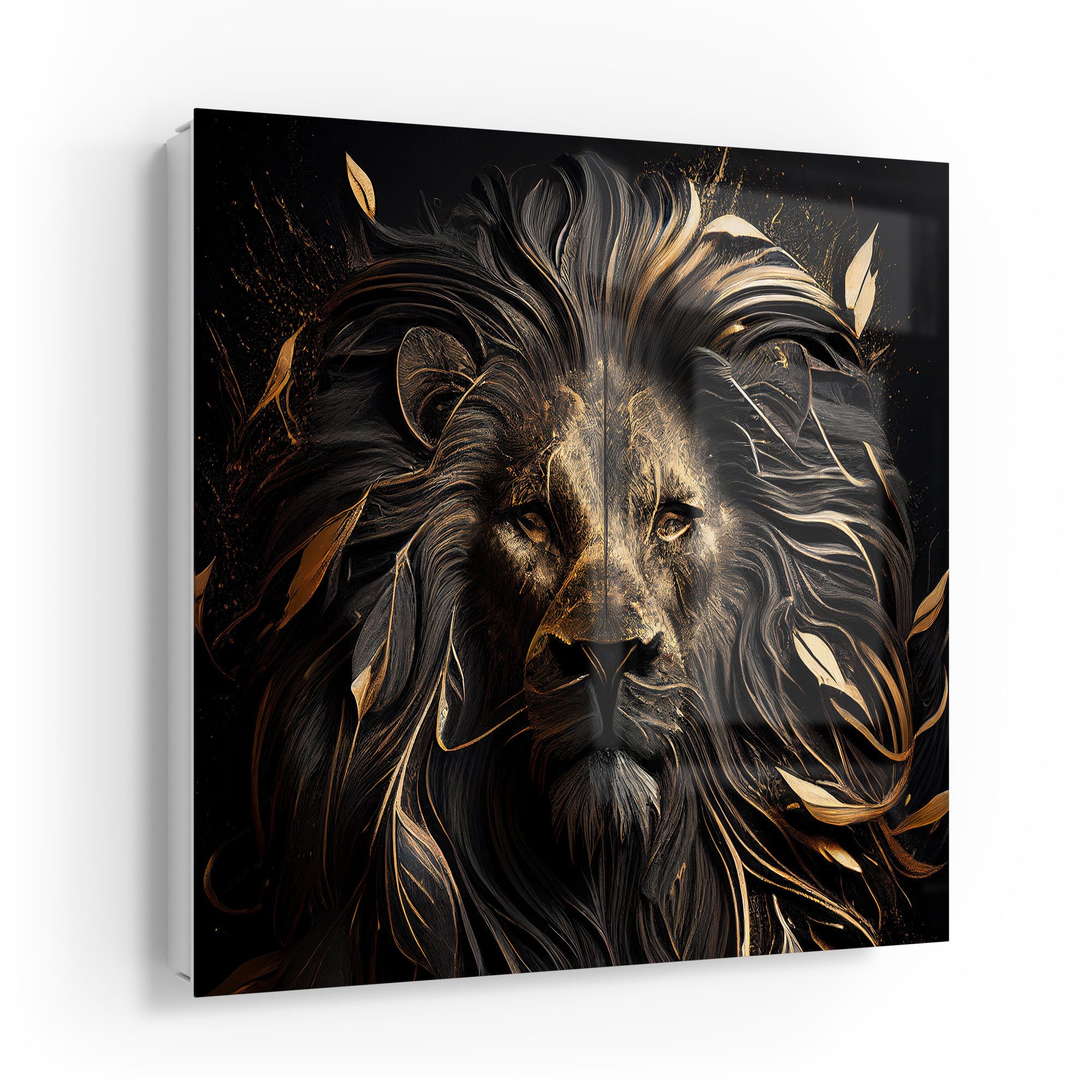 DEQOART Schlüsselkasten 'Goldener Wächter', Glas Schlüsselbox modern magnetisch beschreibbar