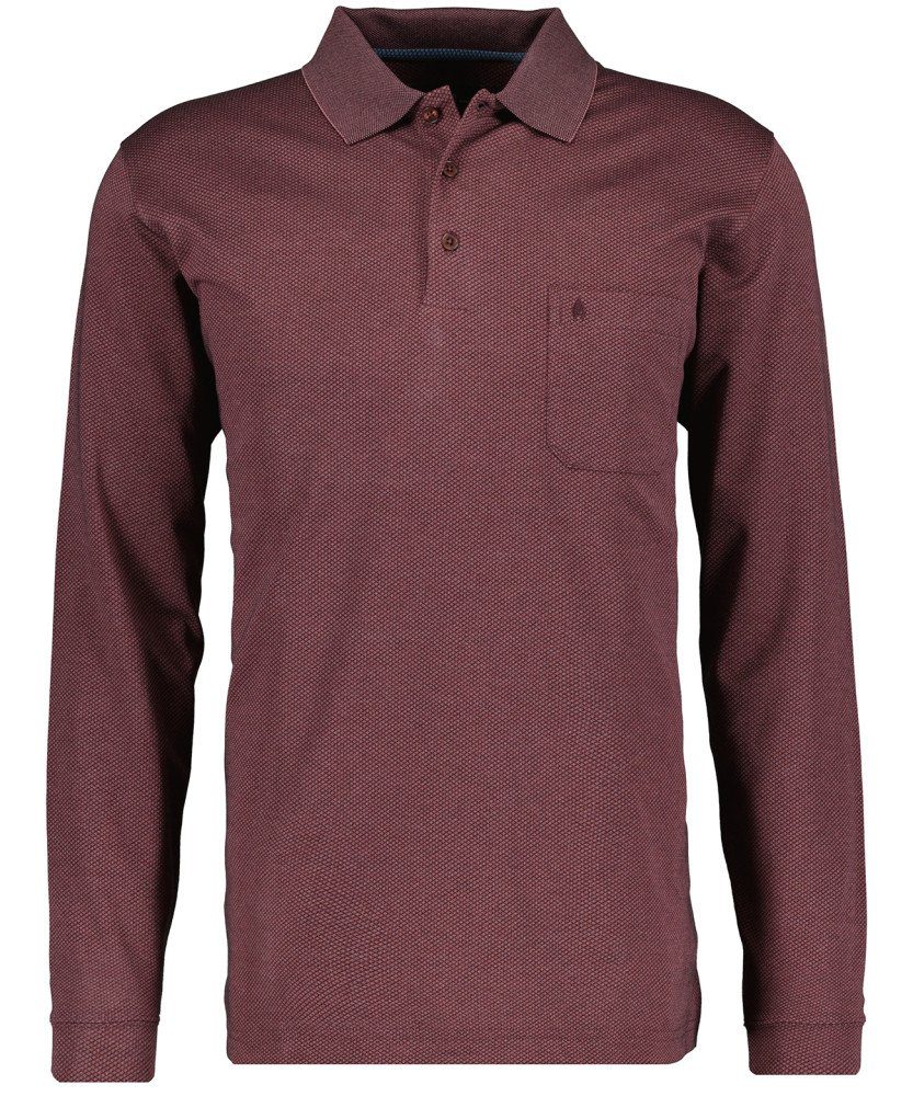 RAGMAN Langarm-Poloshirt 5493691 061 BLUTROT