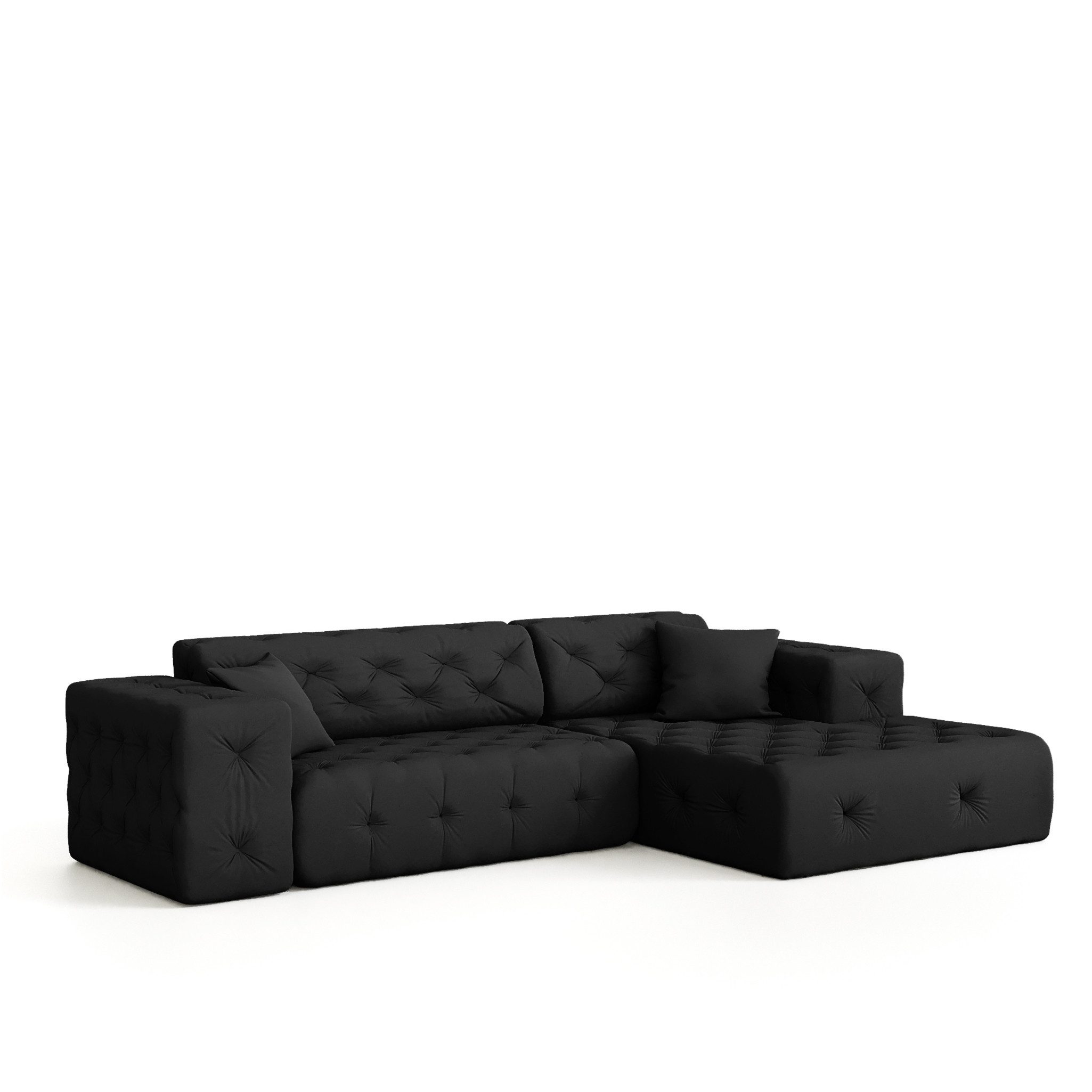 Fun Möbel Ecksofa Ecksofa Designersofa CHANTAL in Stoff Opera Velvet, Ottomane Links und Rechts