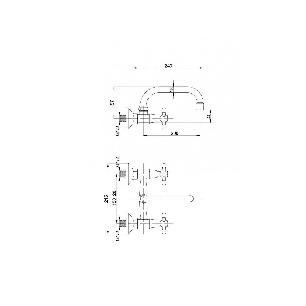 Hydroland Spültischarmatur Retro Wand Spül-/Waschtisch - günstig online kaufen