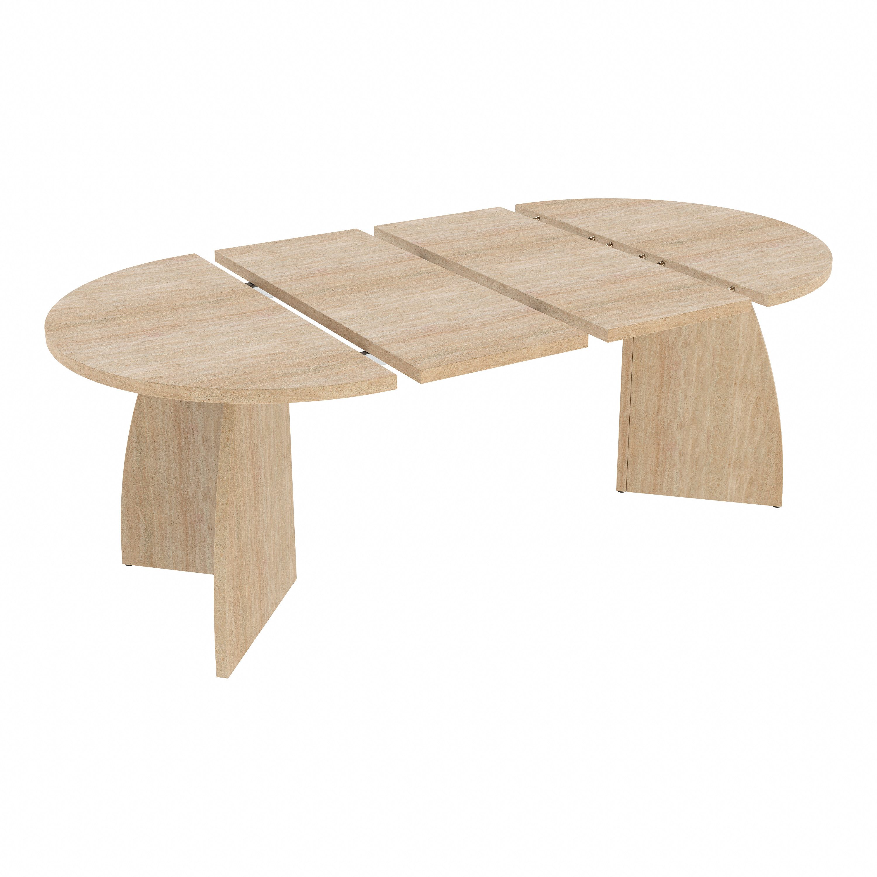 i@home Esstisch Kulissentisch ausziehbar B 100/140/180 abgerundete Kanten (mit 4-8 Personen, Teleskop-Design, 1-St), Ausziehbare ovaler Esstisch für Familie & G – Bild 4 von 5