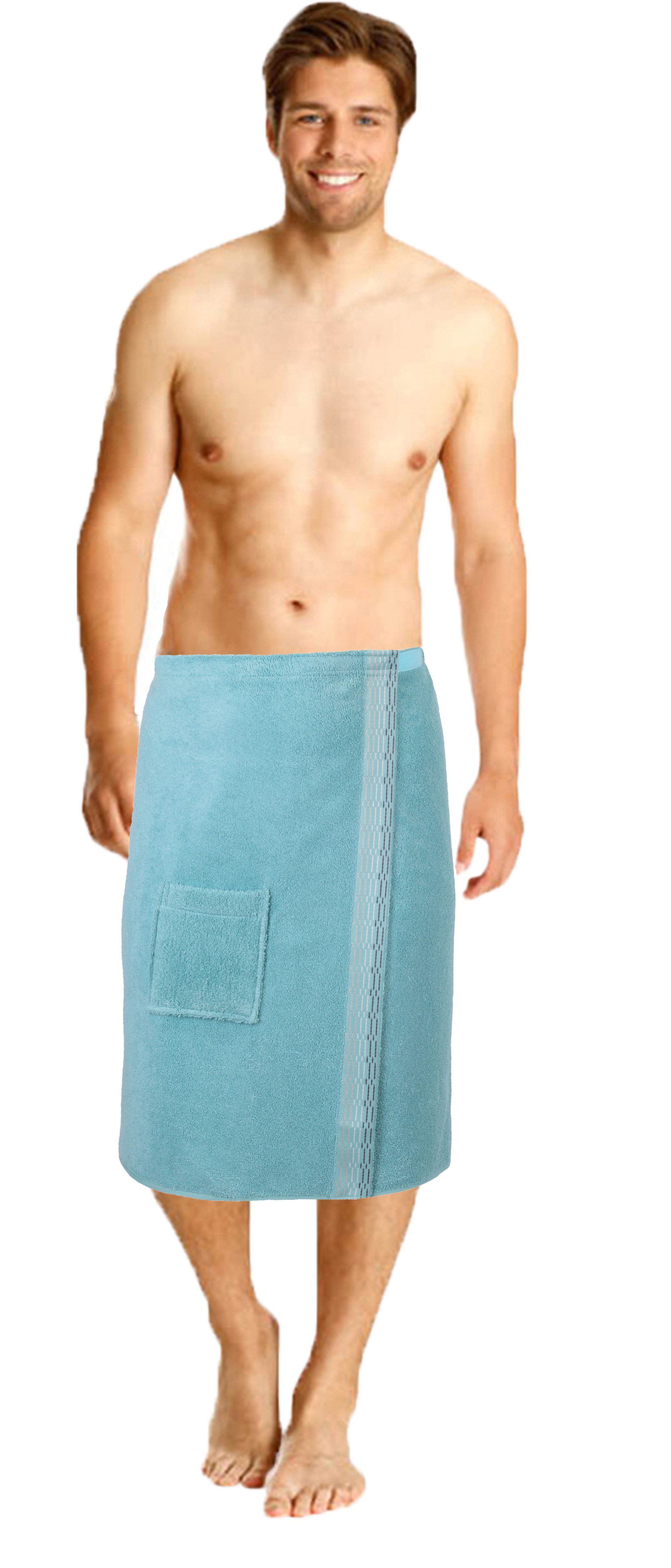 Betz Kilt Herren Saunakilt Frottee mit Klettverschluss, wadenlang, Baumwolle, Klettverschluss, Klettverschluss, Gummizug