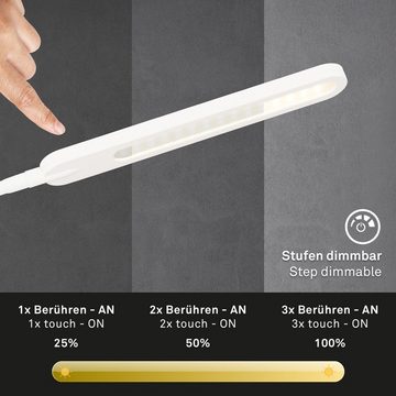 Briloner Leuchten LED Stehlampe 1389-016, dimmbar, CCT Farbtemperatursteuerung, Touch, schwenkbar, Speicherfunktion, LED fest verbaut, Kaltweiß, Neutralweiß, Tageslichtweiß, Warmweiß, Stehleuchte, 183cm, Weiß, 6,5W, Wohnzimmer, Schlafzimmer, Flur, Büro