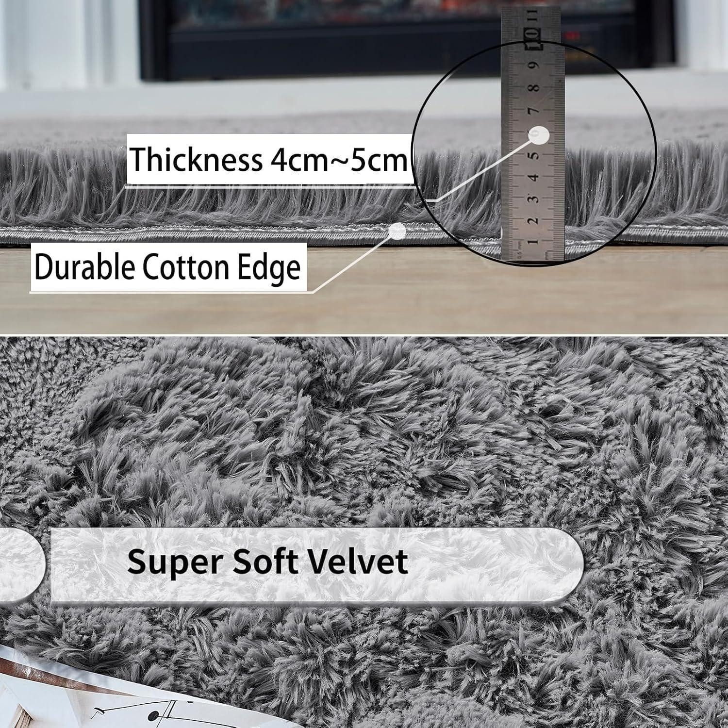 LuxusKollektion Hochflor-Teppich Teppich Shaggy Hochflor Antirutsch Wohnzim günstig online kaufen