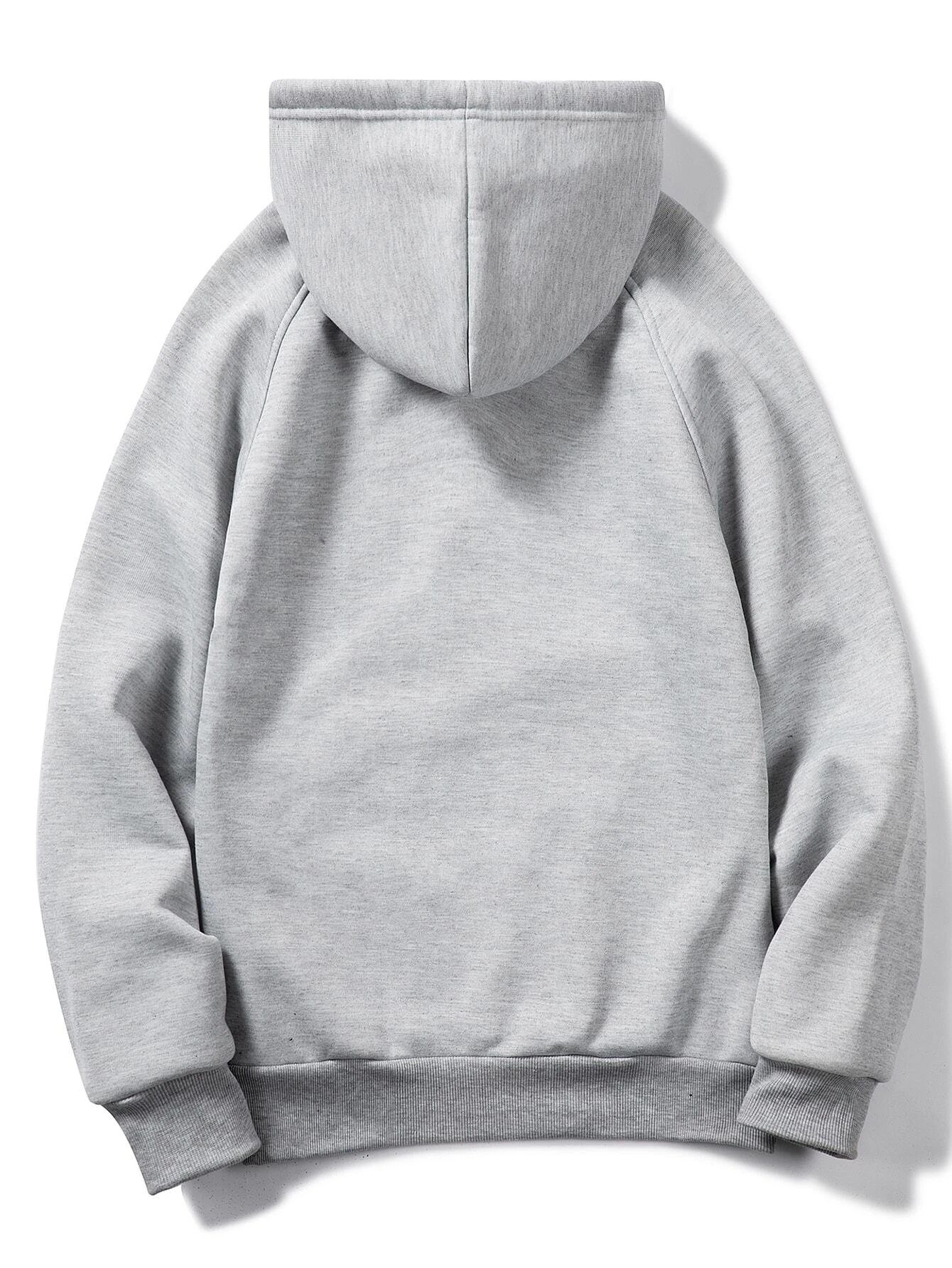 RMK Kapuzenpullover Herren Hoodie Pullover Langarmshirt Oversize mit 2 Taschen in Unifarbe