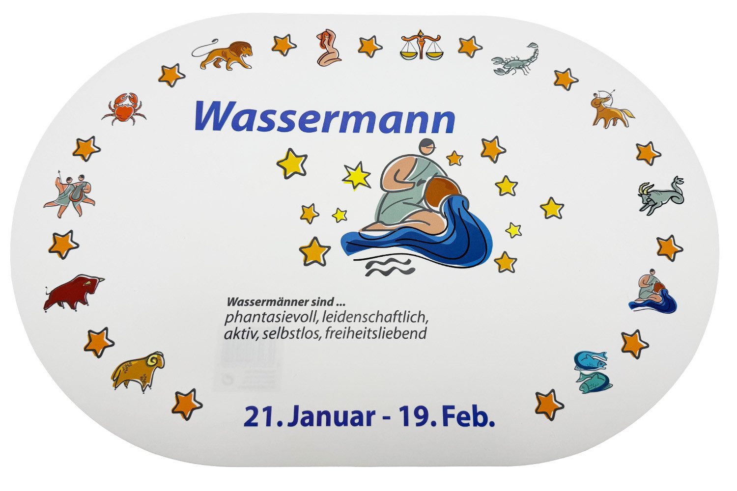 varivendo Tischdecke Platzmatte, Sternzeichen Wassermann (Stück günstig online kaufen
