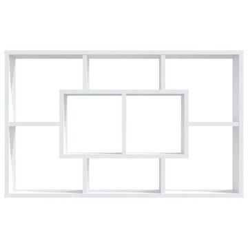 furnicato Wandregal Hochglanz-Weiß 85x16x52,5 cm Holzwerkstoff