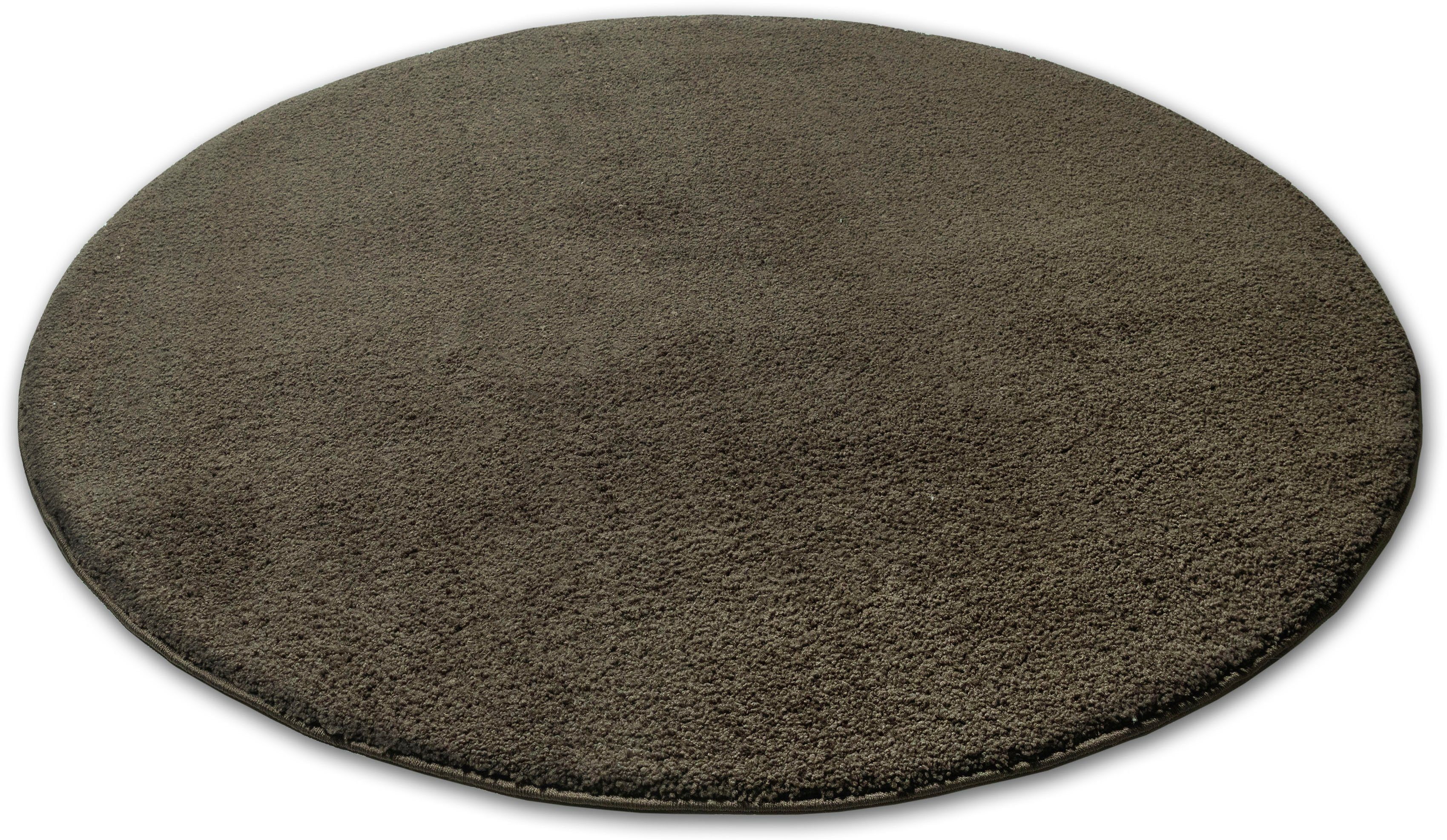 Hochflor-Teppich Vince, my home, rund, Höhe: 31 mm, besonders weich durch Mikrofaser, extra flauschig braun | Shaggy-Teppiche