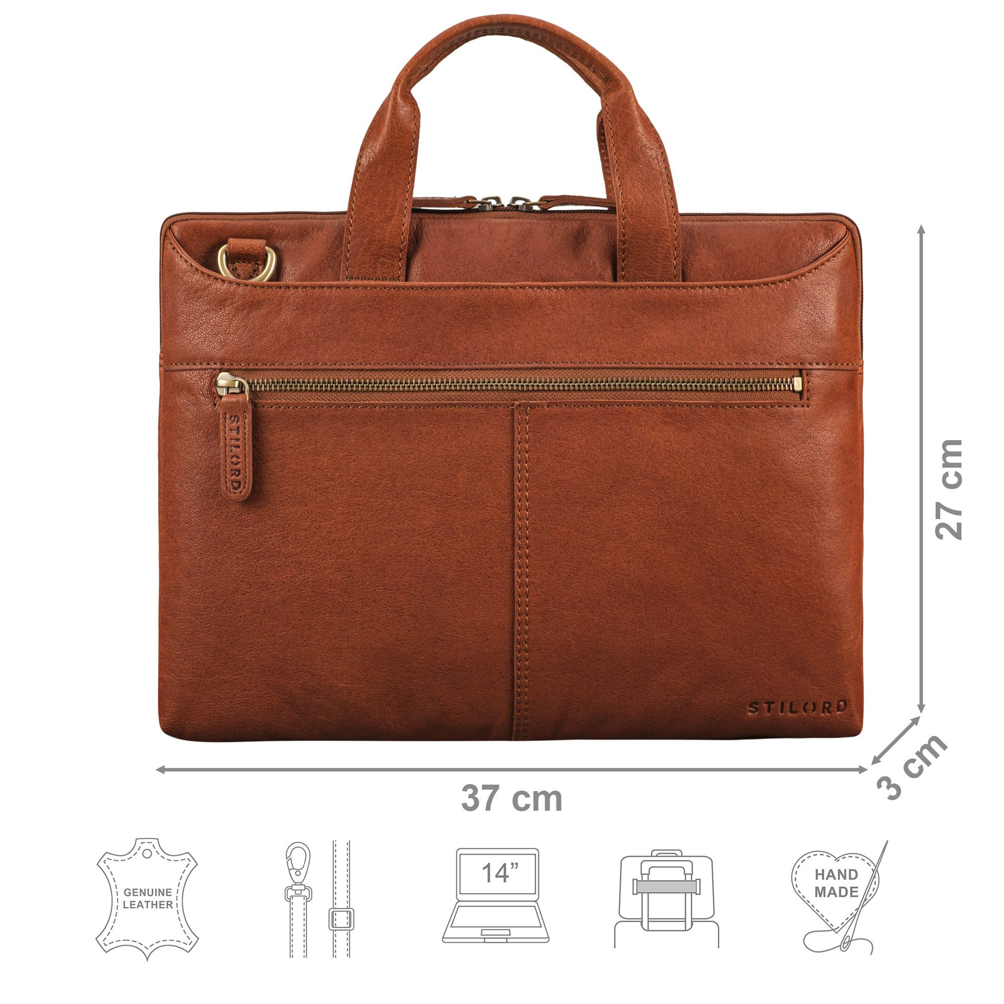 STILORD Laptop-Hülle "Ross" Vintage Laptoptasche 13,3 Zoll Schmal