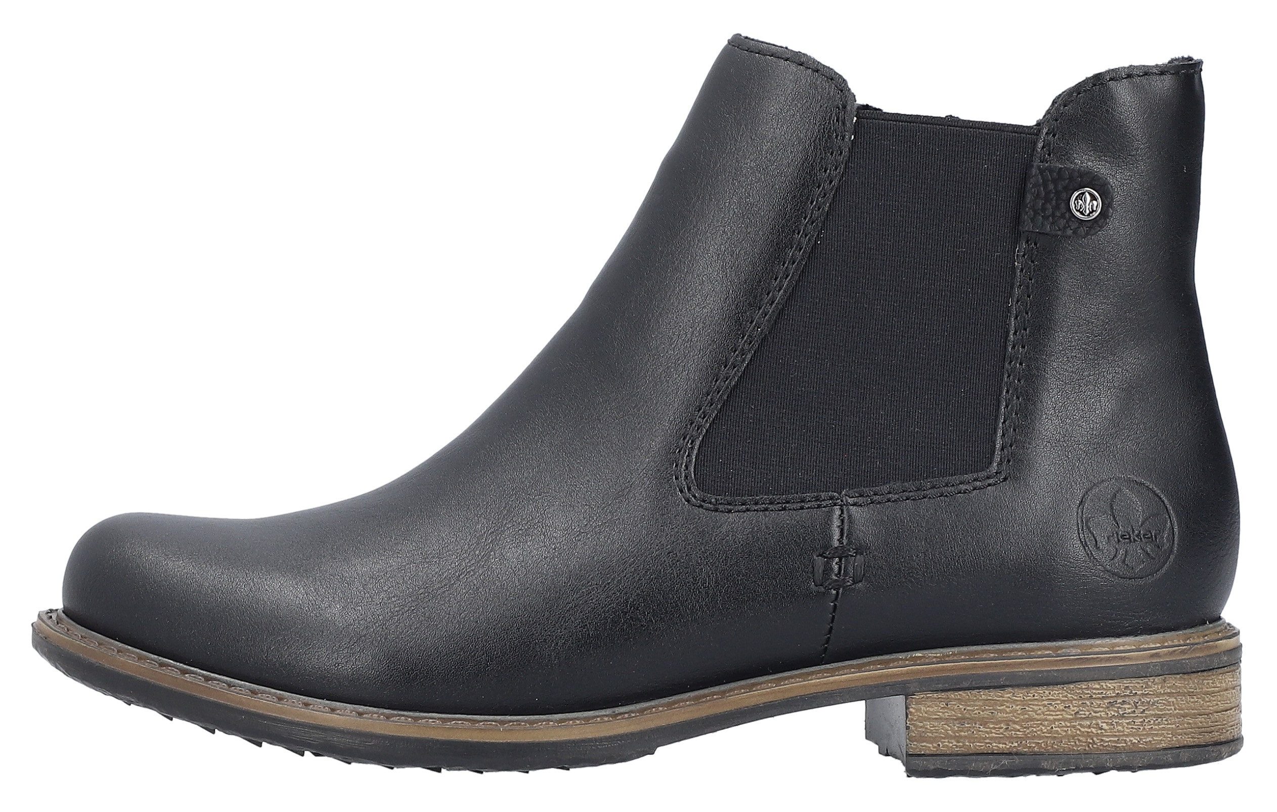 Rieker Chelseaboots Stiefelette, Boots, Blockabsatz, mit elastischem Einsatz