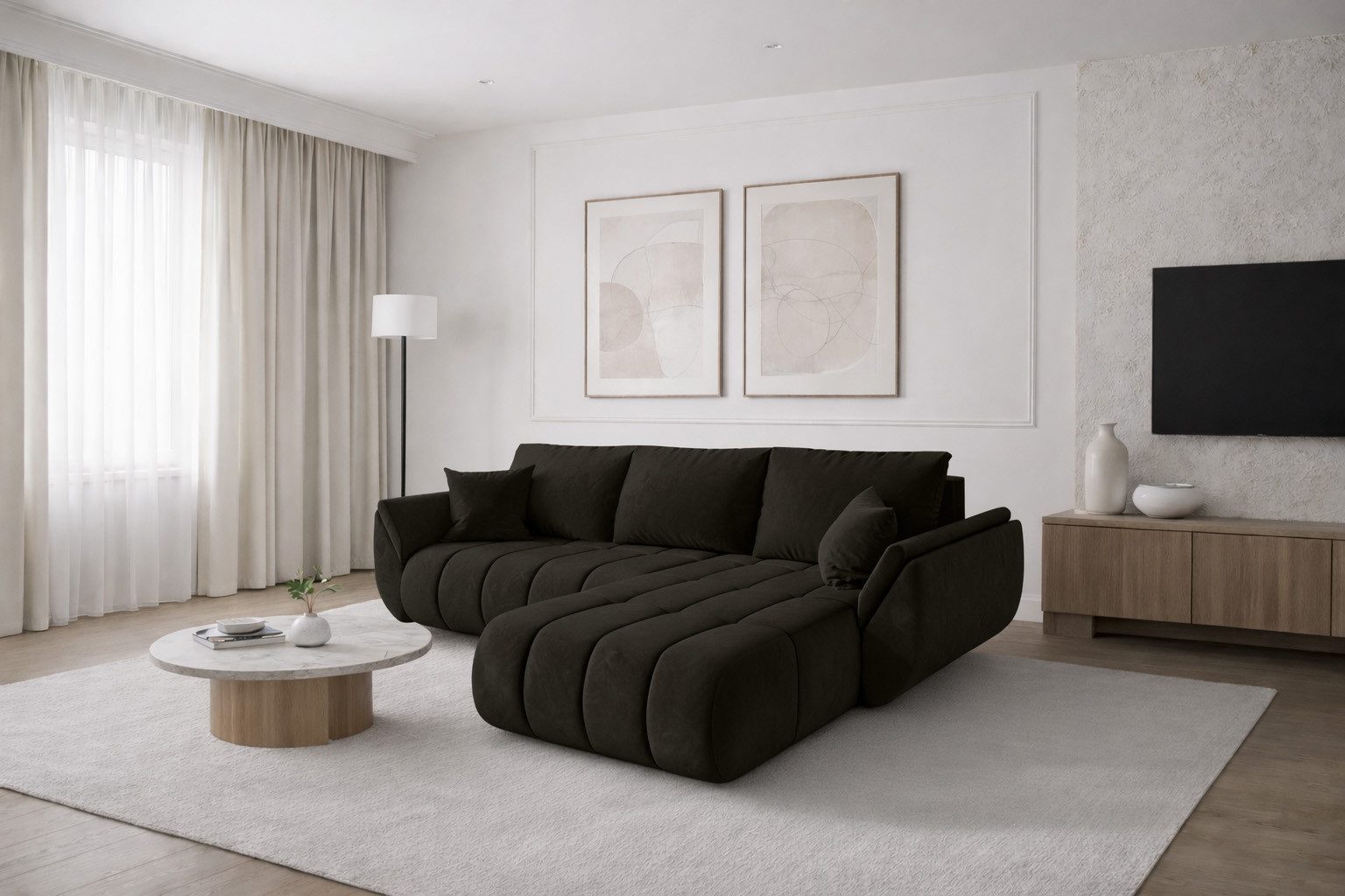 Kaiser Möbel Ecksofa TOKYO PREMIUM im Veloursstoff Monolith,Schlaffunktion günstig online kaufen