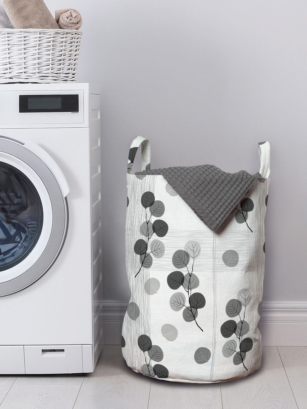 Wäschekorb Griffen für Streifen Wäschesäckchen Flüchtige Zeilen Kordelzugverschluss Abakuhaus Modern mit Waschsalons,