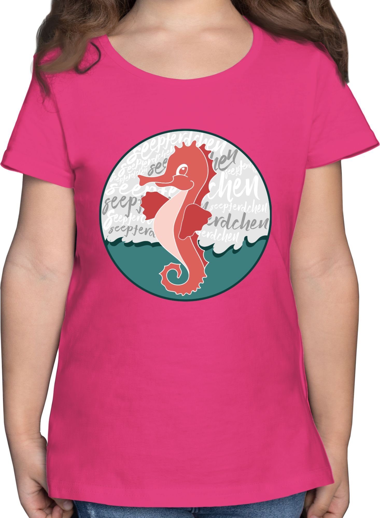 Shirtracer T-Shirt Seepferdchen Abzeichen Kinder Sport Kleidung 1 Fuchsia