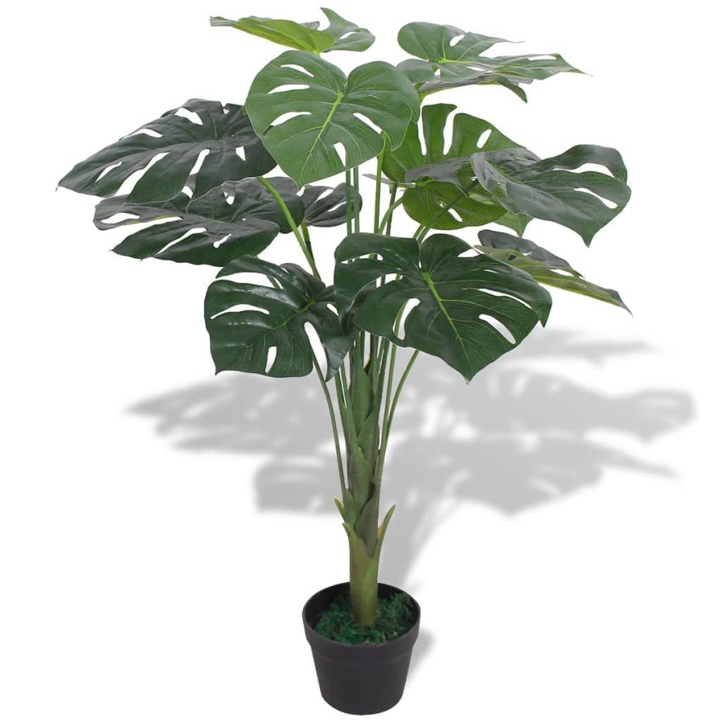 mit cm Monstera Künstliche 70 cm furnicato, Kunstpflanze Fensterblatt Höhe 70 Grün, Topf