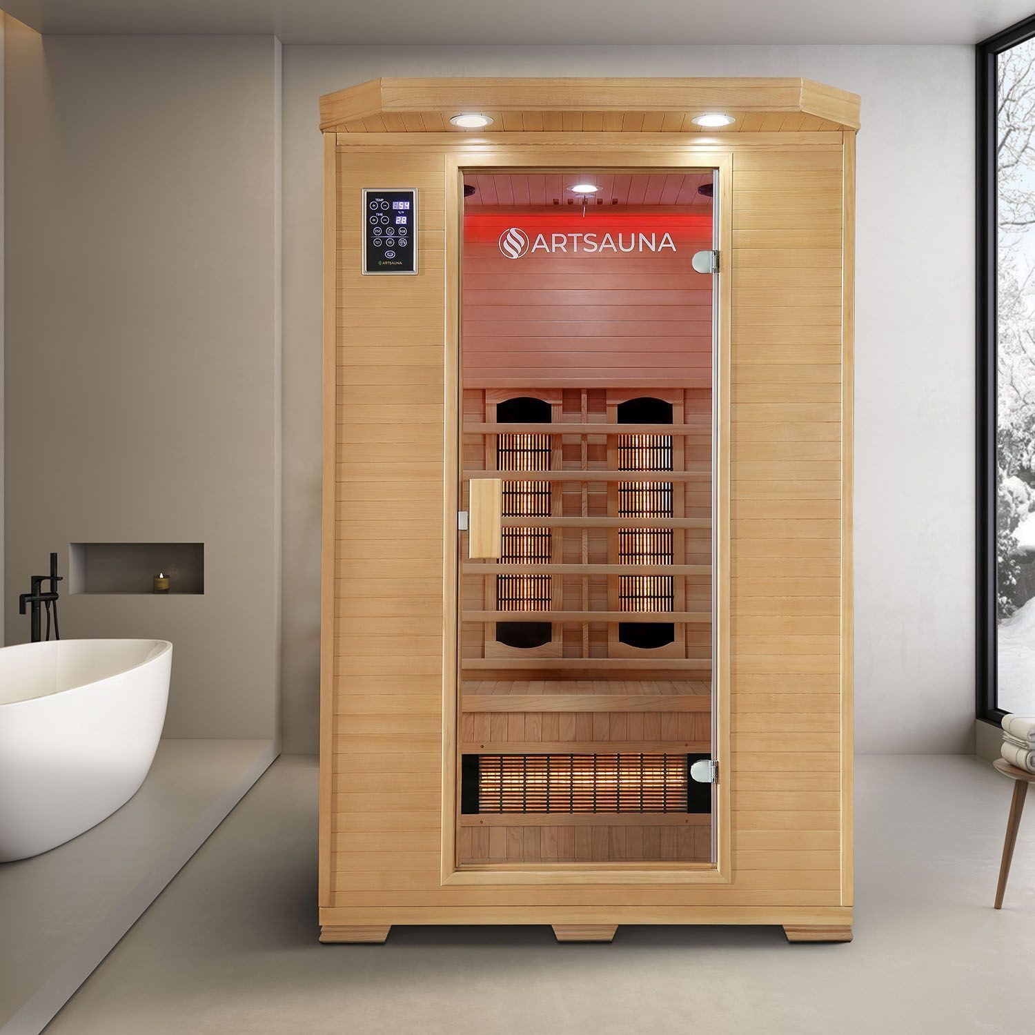 Artsauna Infrarotkabine Oslo, für 2 Personen, Hemlockholz, HiFi-System, Ion günstig online kaufen