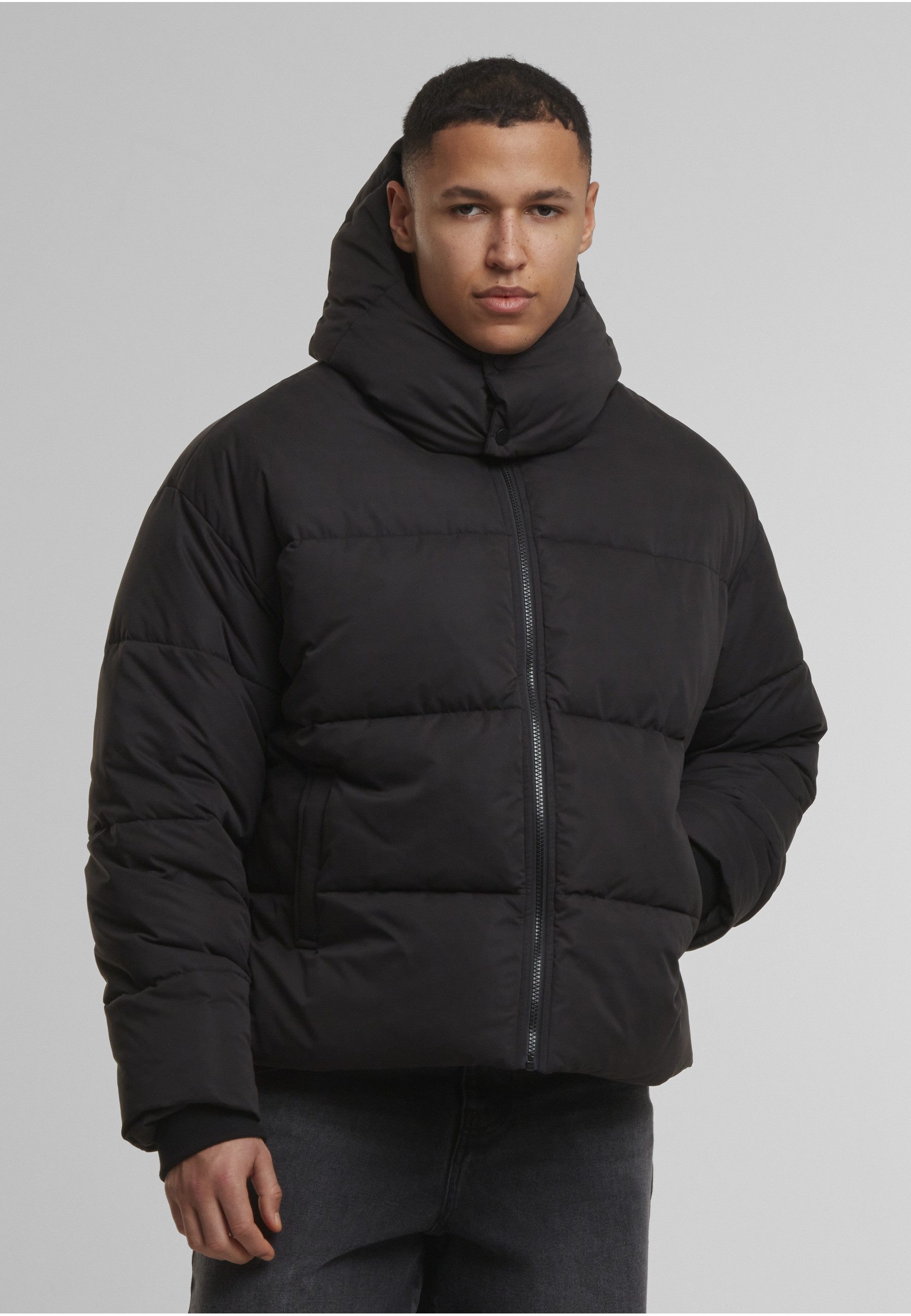 URBAN CLASSICS Winterjacke Urban Classics Puffer Jacket With Flap Hood (1-St)