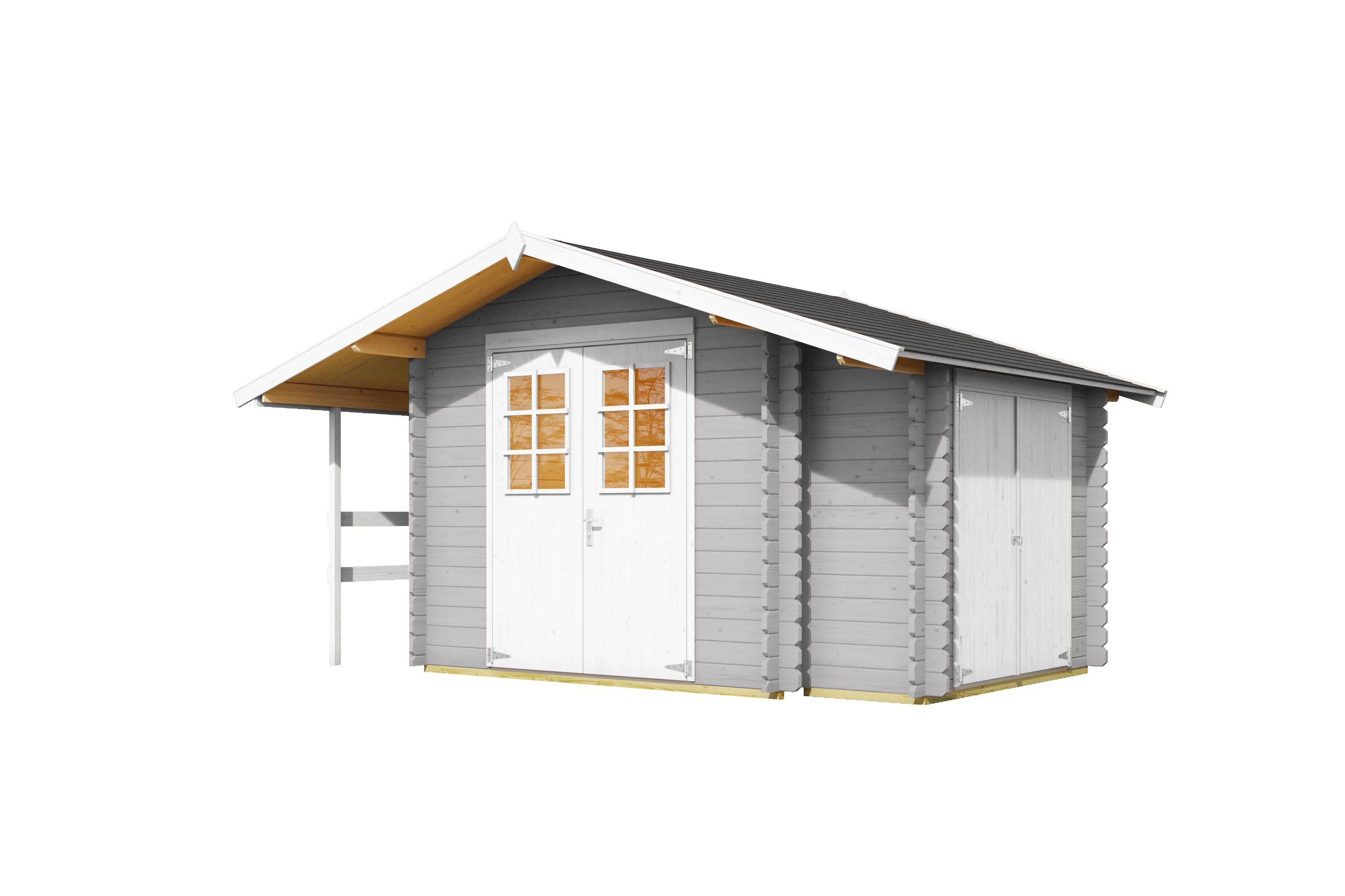 Nordic Holz Gartenhaus Vilano 2, BxT: 385x291 cm, mit 3 getrennten Bereiche