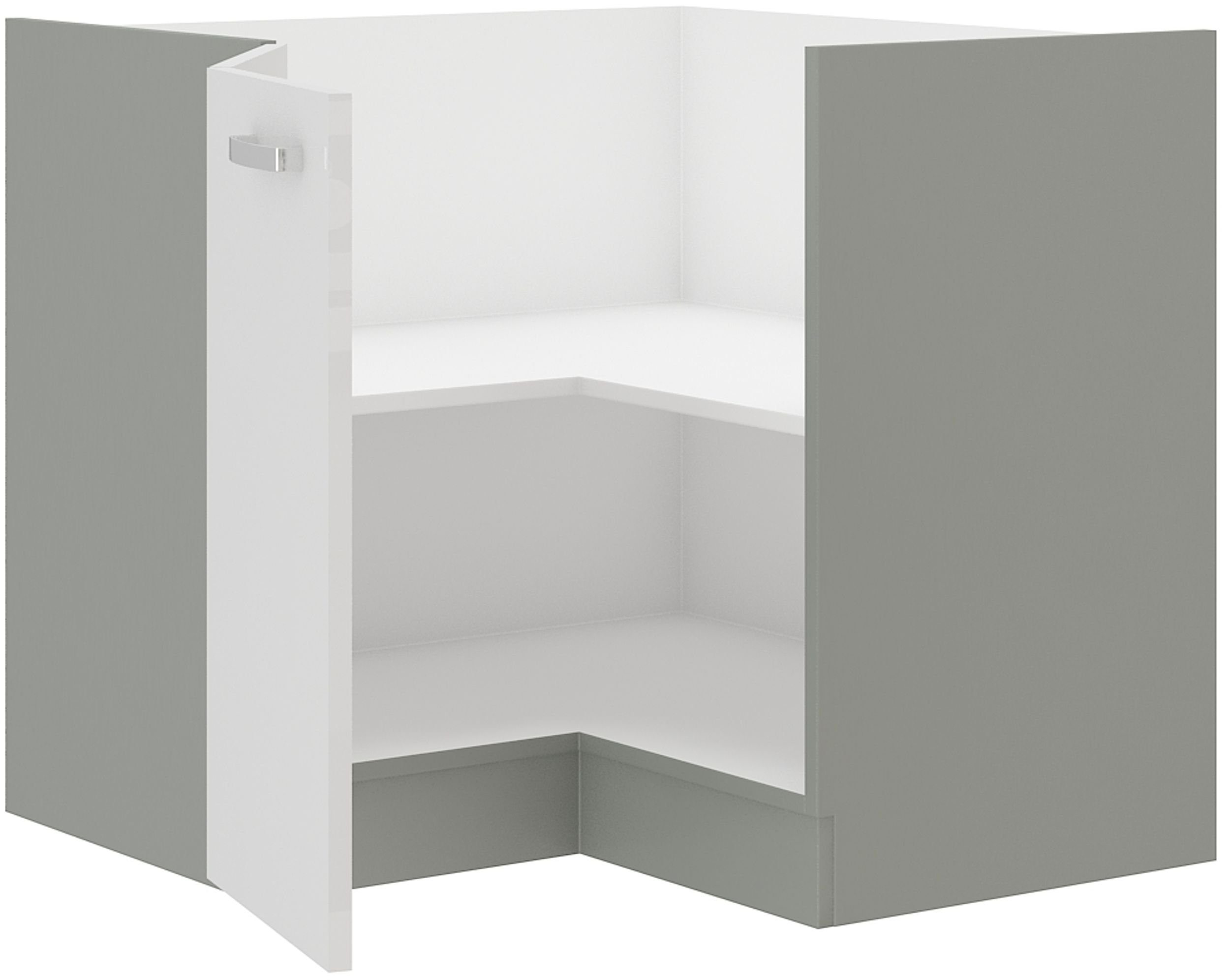 Küchen-Preisbombe Eckunterschrank 90x90 cm Küche Bianca Weiß Hochglanz + Gr günstig online kaufen