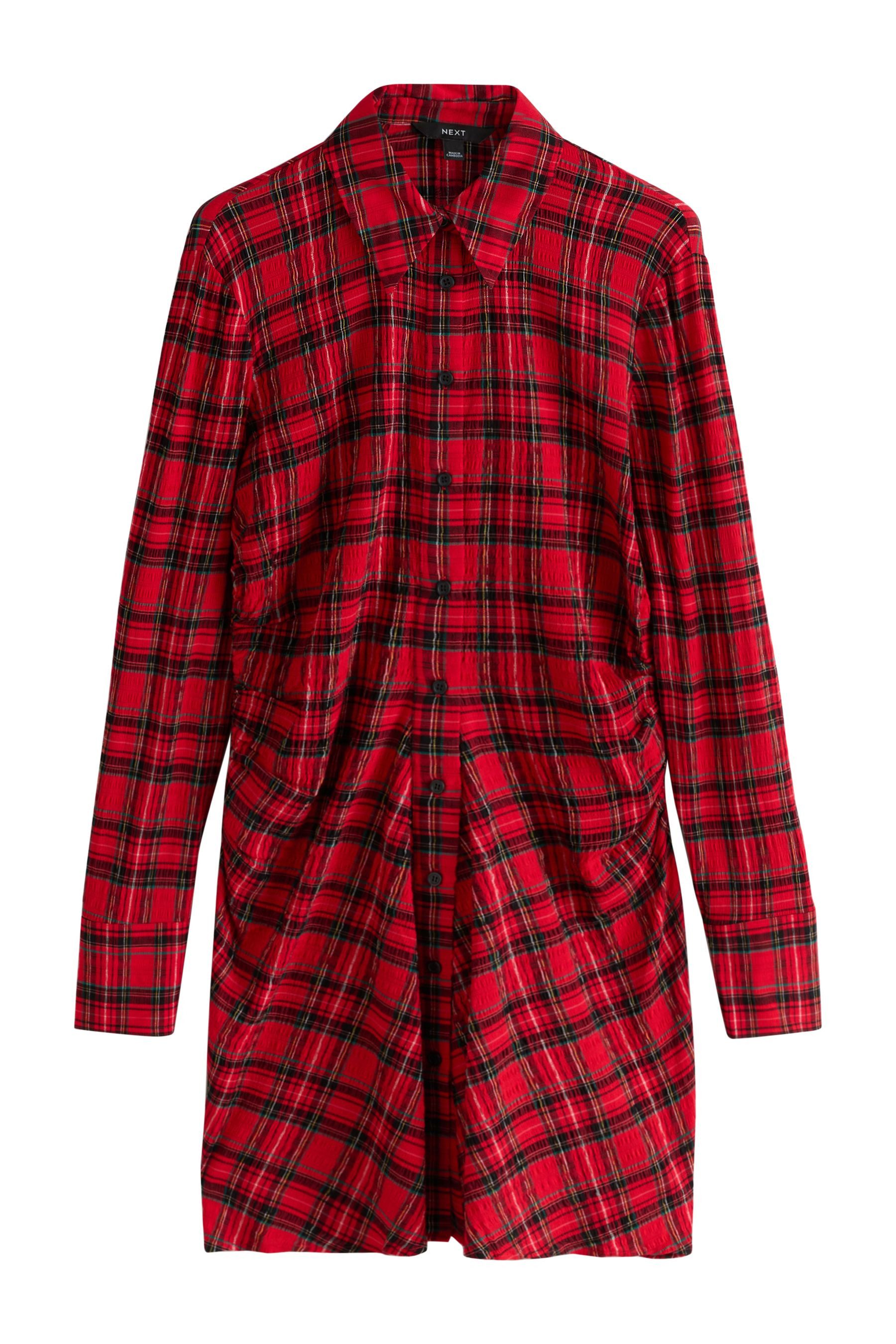 Next Minikleid Gerafftes Langarm-Hemdblusenkleid in Minilänge (1-tlg) günstig online kaufen