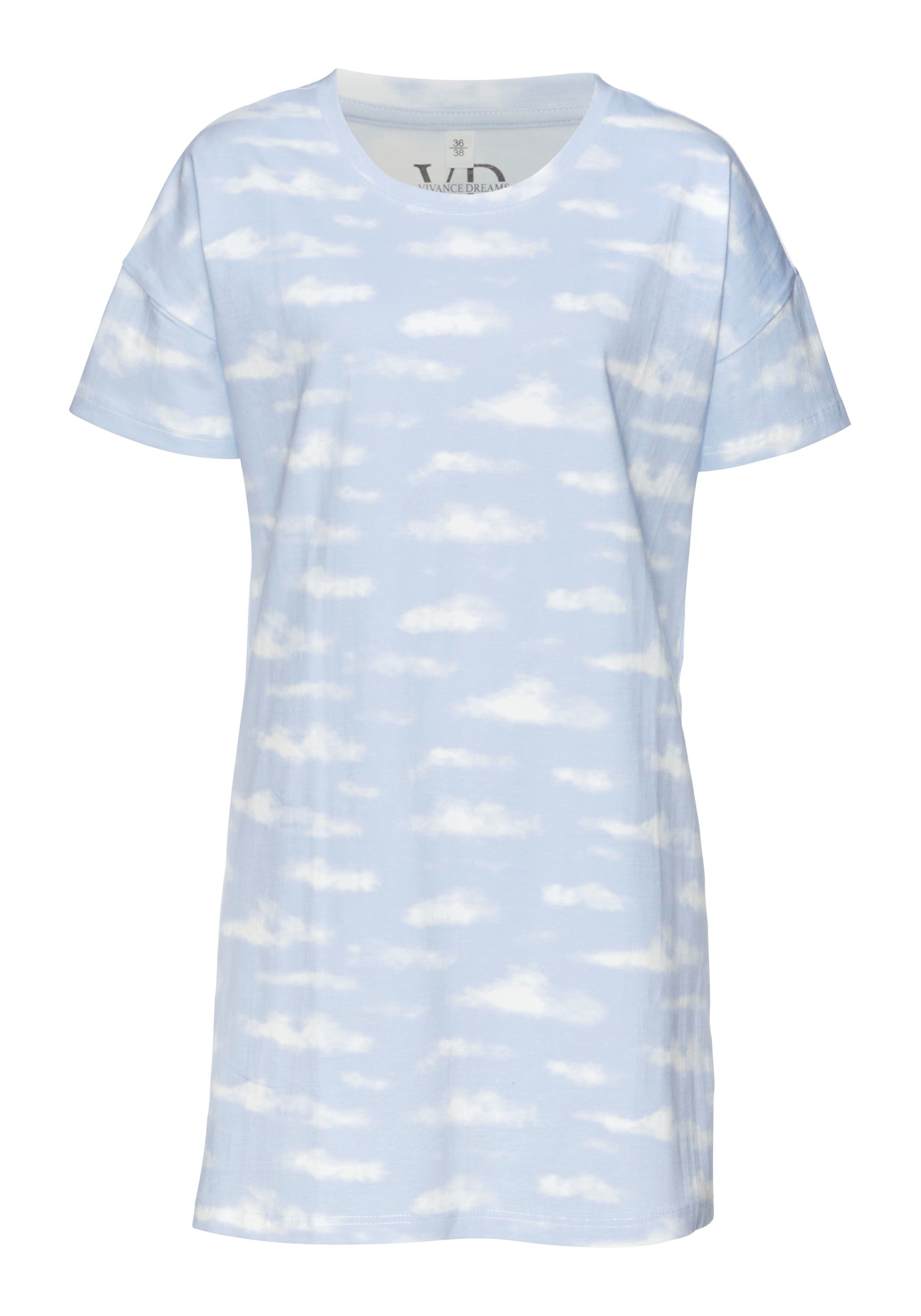 Vivance Dreams by Lascana Sleepshirt (Packung, 2 Stück) mit Wolkenmotiv – Bild 4 von 5