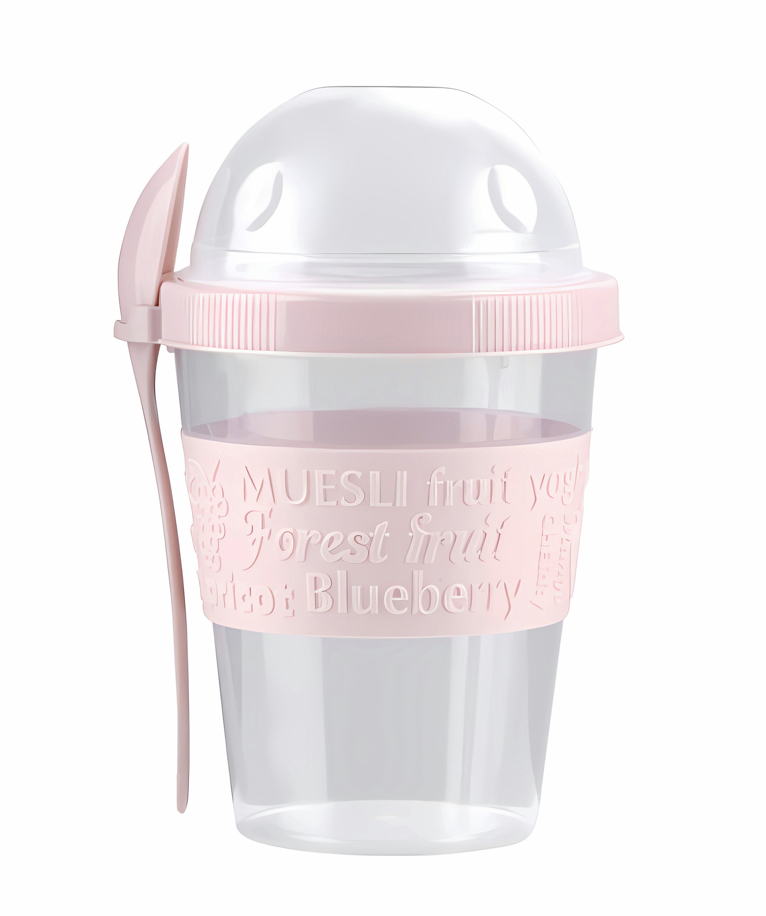 *Alpina* Müslischale JOGHURTBECHER 500ml mit Löffel Deckel Müslibecher Joghurt 83 (Rosa), Müsli