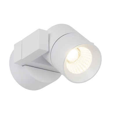 AEG LED Wandstrahler Kristos, LED wechselbar, Warmweiß, 7 x 9 x 10 cm, 310 lm, warmweiß, schwenkbar, Alu-Druckguss/Glas, weiß