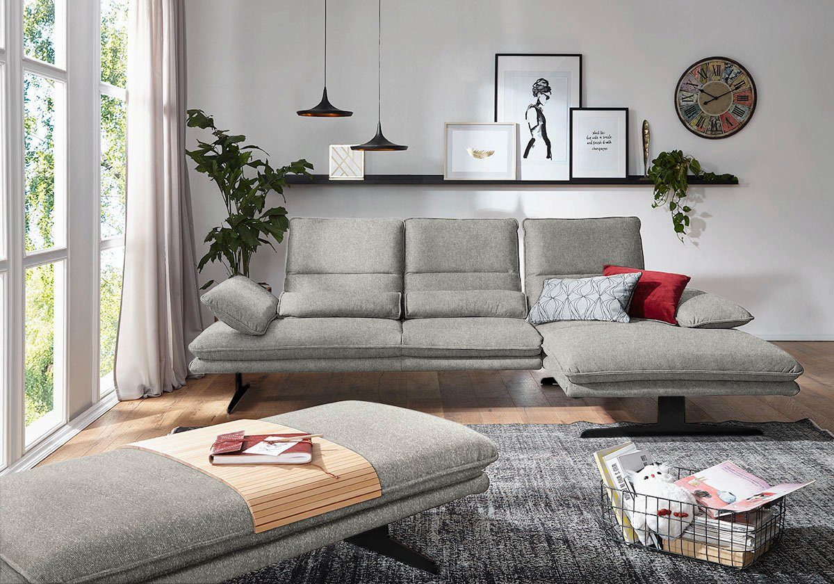 W.SCHILLIG Ecksofa broadway, Designsofa mit tollem Sitzkomfort, Sitztiefenverstellung, Kopfteil- & Seitenteilverstellung, Breite 291cm