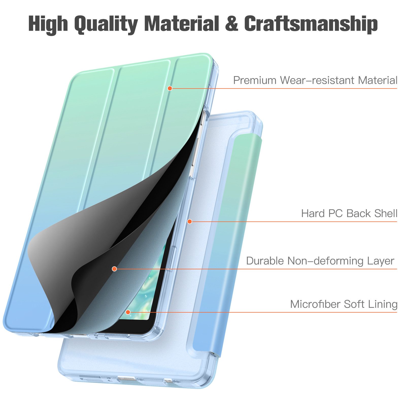 Fintie Tablet-Hülle für Samsung Galaxy Tab A11 8,7" 2025/ Tab A9 8.7 Zoll Tablet, Ultra Dünn Schutzhülle mit Transparenter Rückseite – Bild 5 von 5