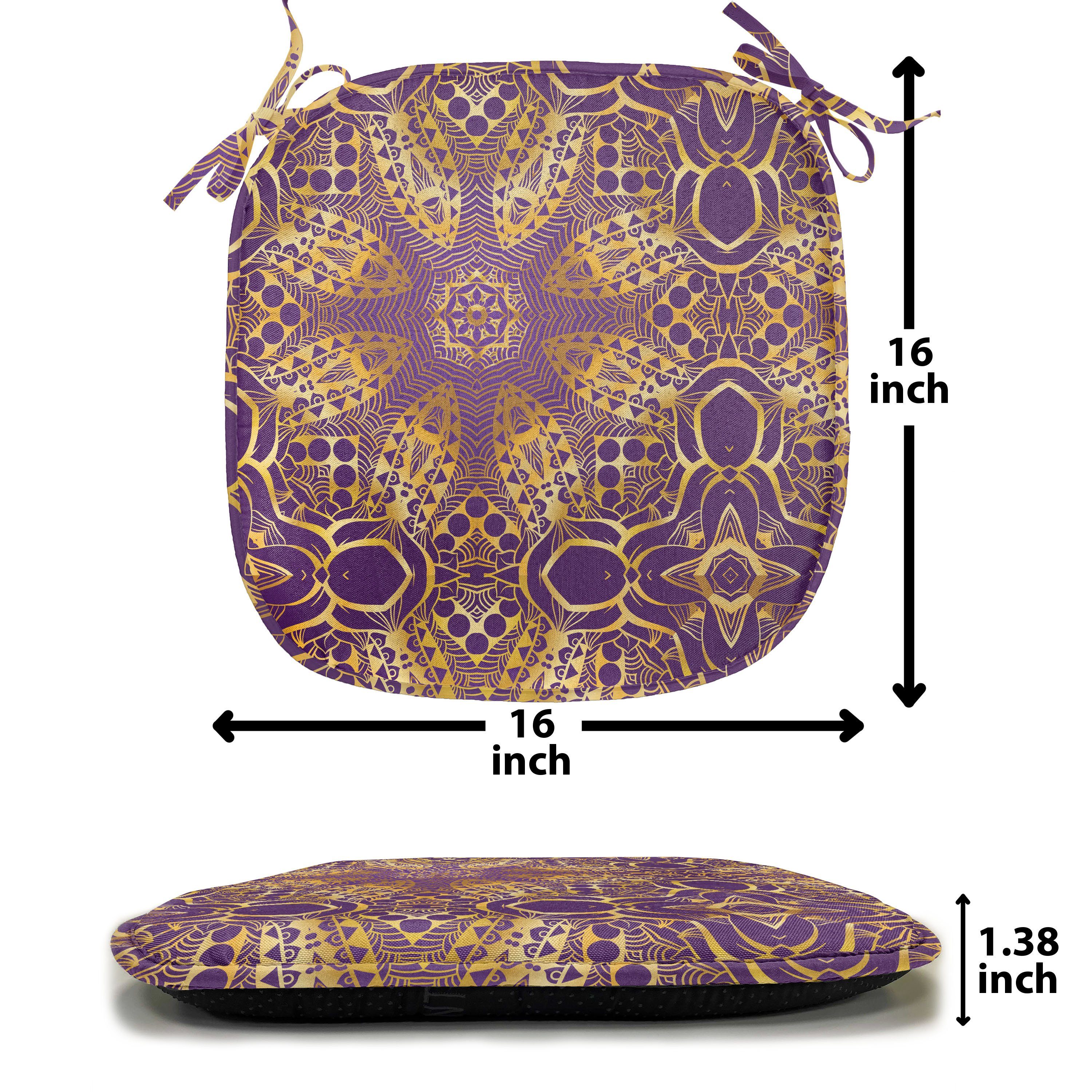 Boho-Motiv mit Dekoratives wasserfestes lila für Riemen Küchensitze, Kissen Abakuhaus Mandala Stuhlkissen