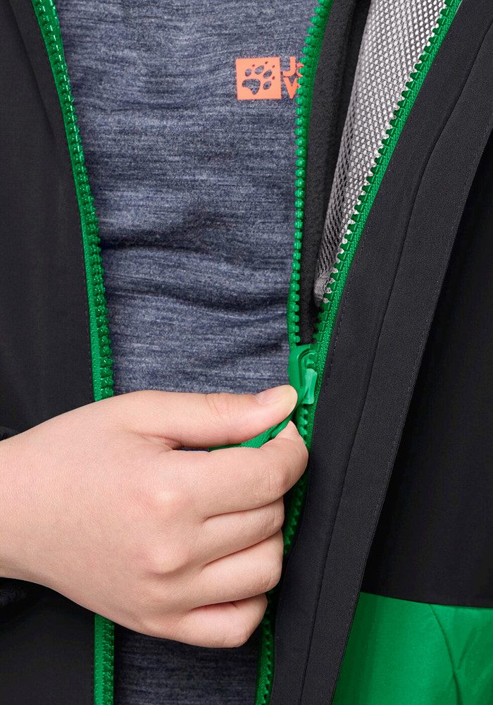 Jack Wolfskin 3-in-1-Funktionsjacke ICELAND 3IN1 JACKET K für Kinder, mit fester Kapuze, atmungsaktiv, winddicht, wasserdicht – Bild 2 von 5