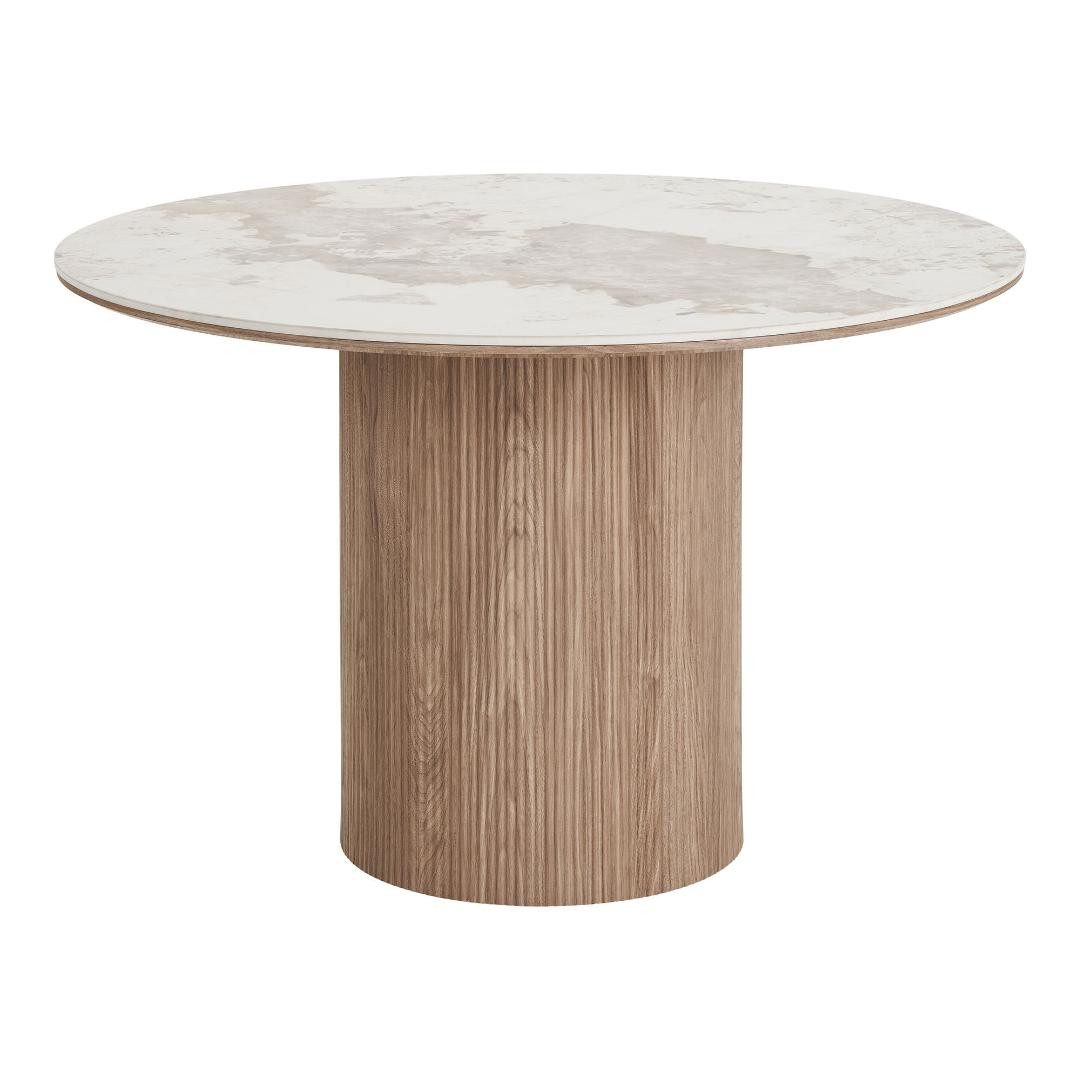 ebuy24 Esstisch Minamata Esstisch Ø120cm, Keramik-Tischplatte weiß (1-St)
