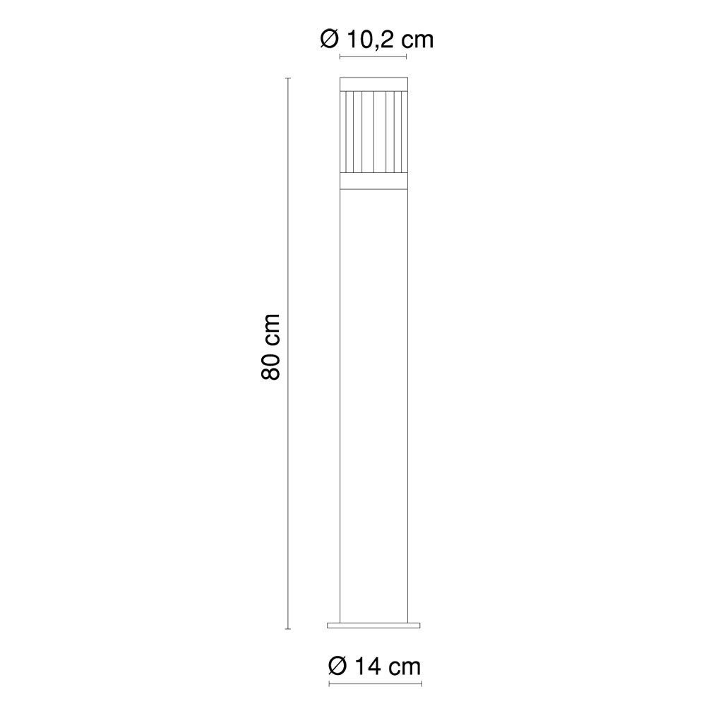 Steh Außen Leuchte Garten Terrassen nicht Leuchtmittel Pollerleuchte, Edelstahl etc-shop inklusive, Weg Beleuchtung