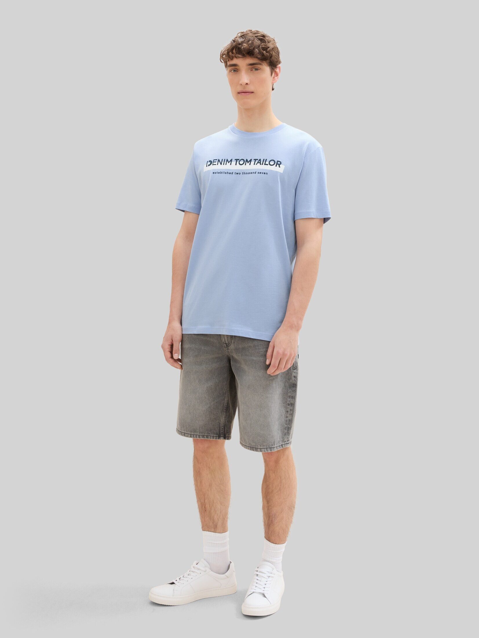 TOM TAILOR Denim T-Shirt T-Shirt (im Einserpack) T-Shirt mit Logo-Print