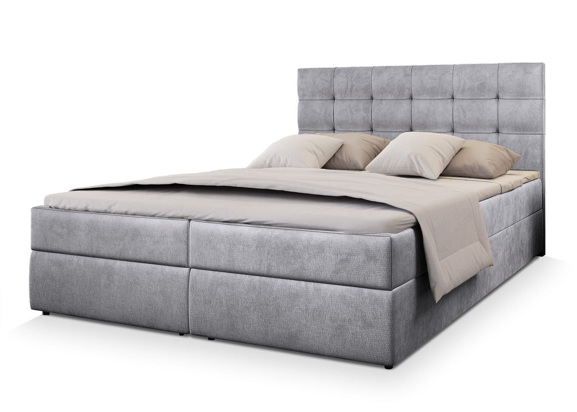 Masseno Boxbett GLOS 160x200 cm mit Bonell Matratze und Topper, Doppelbett, Polsterbett mit Kopfteil, Boxspringbett – Bild 2 von 5