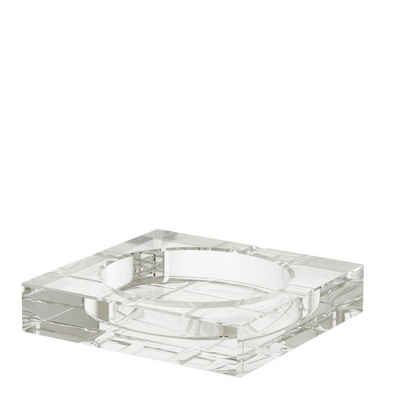 Casa Padrino Aschenbecher Luxus Kristall Glas Aschenbecher Luxury Edition 15 x 15 x 3 cm - Massiv & Schwer