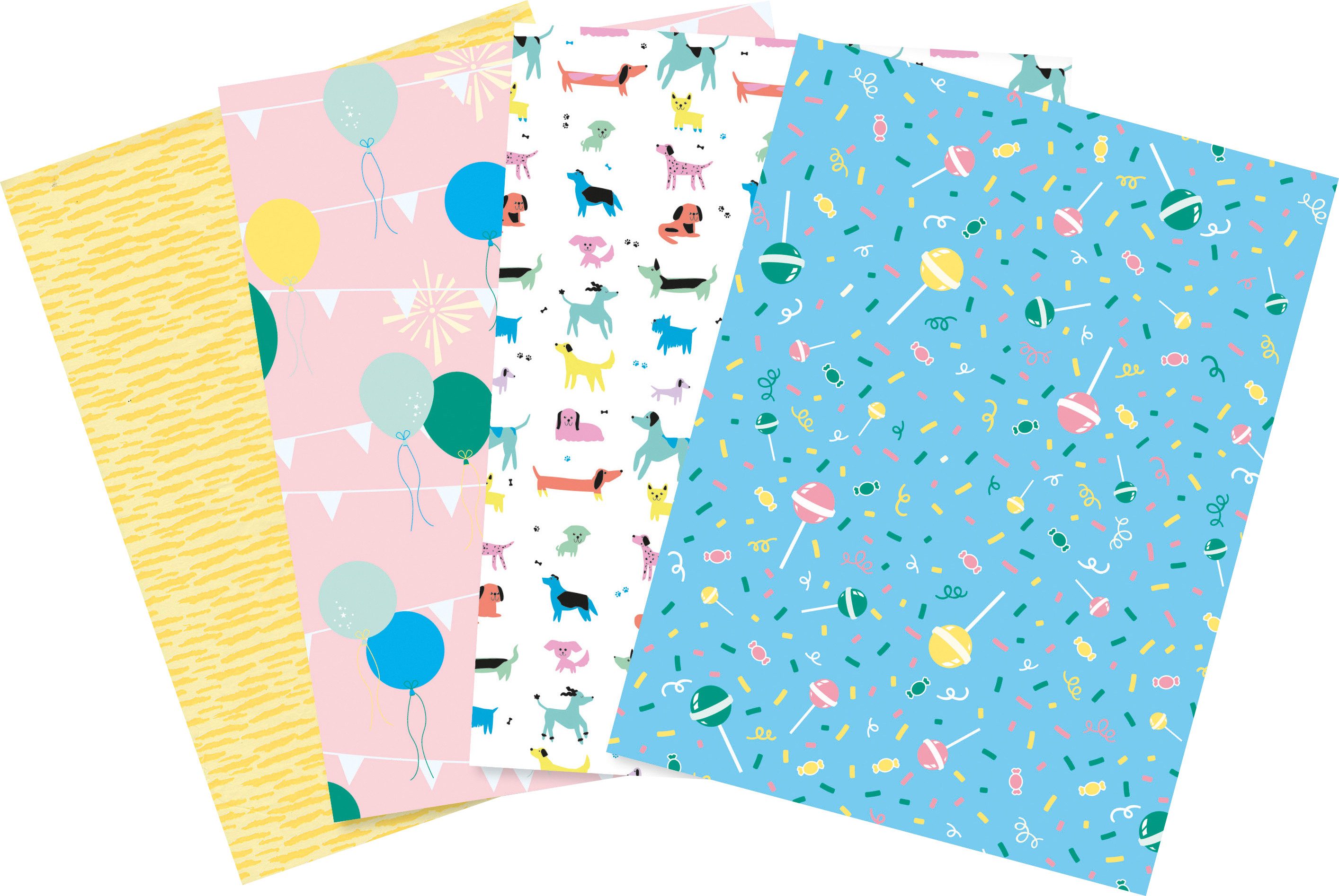 décopatch Motivpapier Kindergeburtstag, 4er Set, 30 x 40 cm