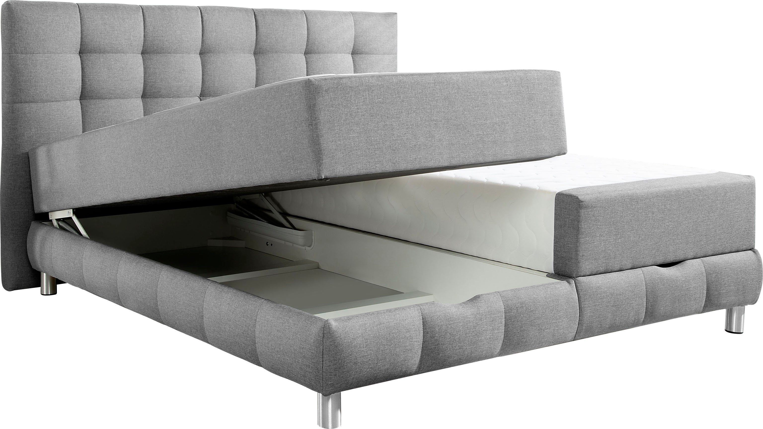 Home affaire Boxbett Vaasa, inkl. Bettkasten & Topper, XXL-Ausführung, Überlänge 220 cm