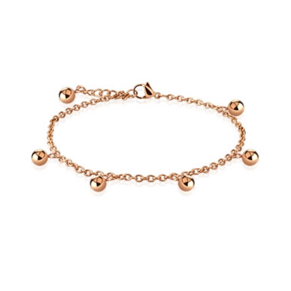 Armband, Armschmuck Rosegold (1 1-tlg), Charms & Edelstahl aus Bracelet Beads Damen BUNGSA Armband Bettelarmband