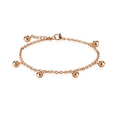 BUNGSA Armband Bettelarmband Beads & Charms Rosegold aus Edelstahl Damen (1 Armband, 1-tlg), Bracelet Armschmuck