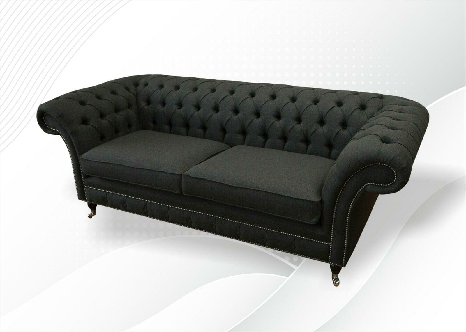 Chesterfield JVmoebel 3-Sitzer Chesterfield-Sofa Dreisitzer in Made Möbel Neu, Europe luxus Dunkelgrauer