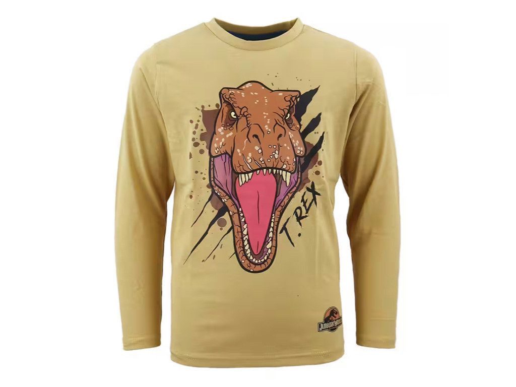 Jurassic World Longsleeve Jurassic World Jungen langarm T-Shirt Beige 4-8 Jahre