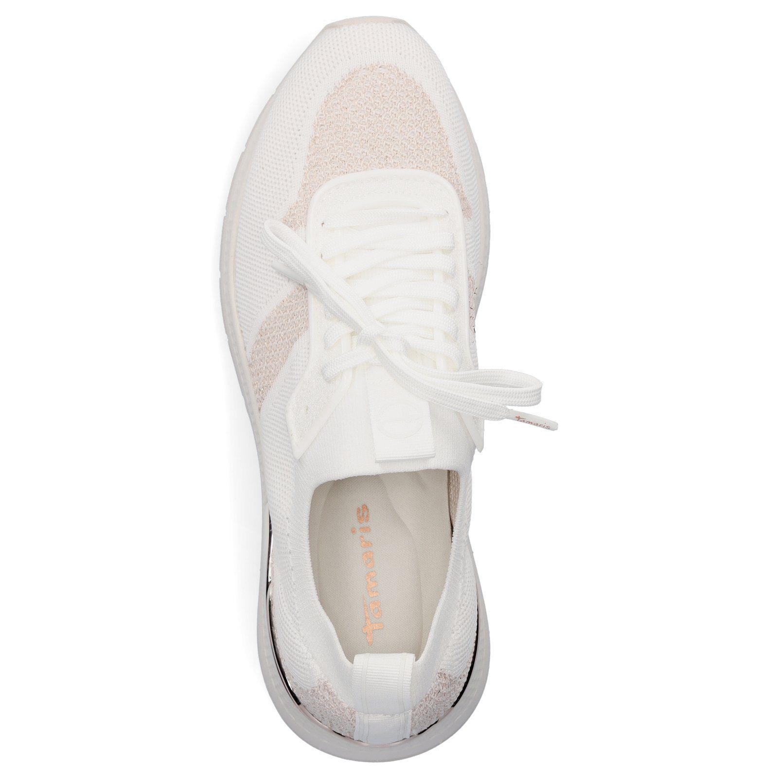 Tamaris Tamaris Damen Strick Sneaker weiß roségold Sneaker