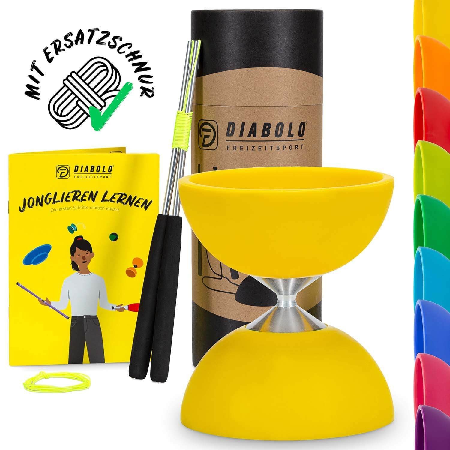 Diabolo Set Basic - inkl. Alu-Handstäben, Ersatzschnur, Anleitung