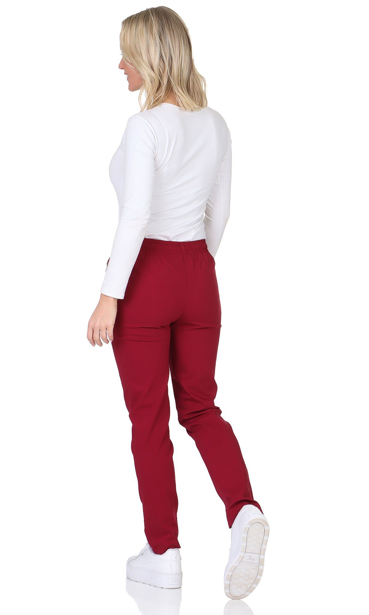 Alica Collection Chinohose Schlupfhose Damen Stretch Hose leichte Sommerhose - Kurzgröße mit Gummibund & Kordelzug, in großen Größen erhältlich