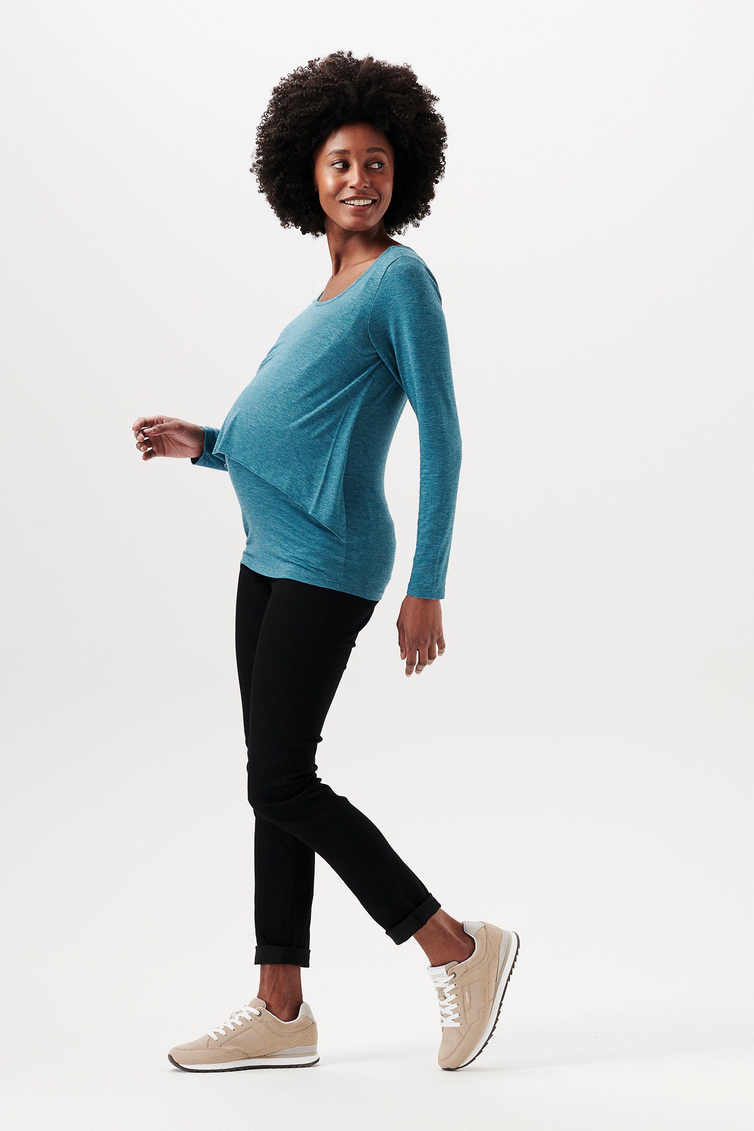 ESPRIT maternity (1-tlg) ESPRIT Blue Stillshirt Coral maternity Still-Shirt