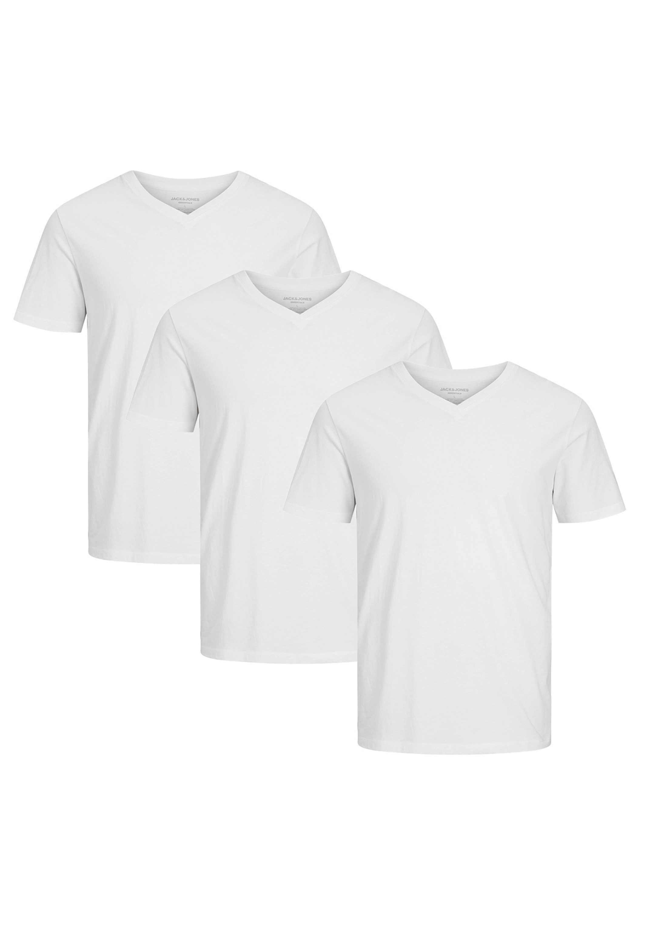 Jack & Jones T-Shirt 3er Pack Cotton Basic (Spar-Set, 3-tlg) T-Shirt - Baumwolle - Atmungsaktiv