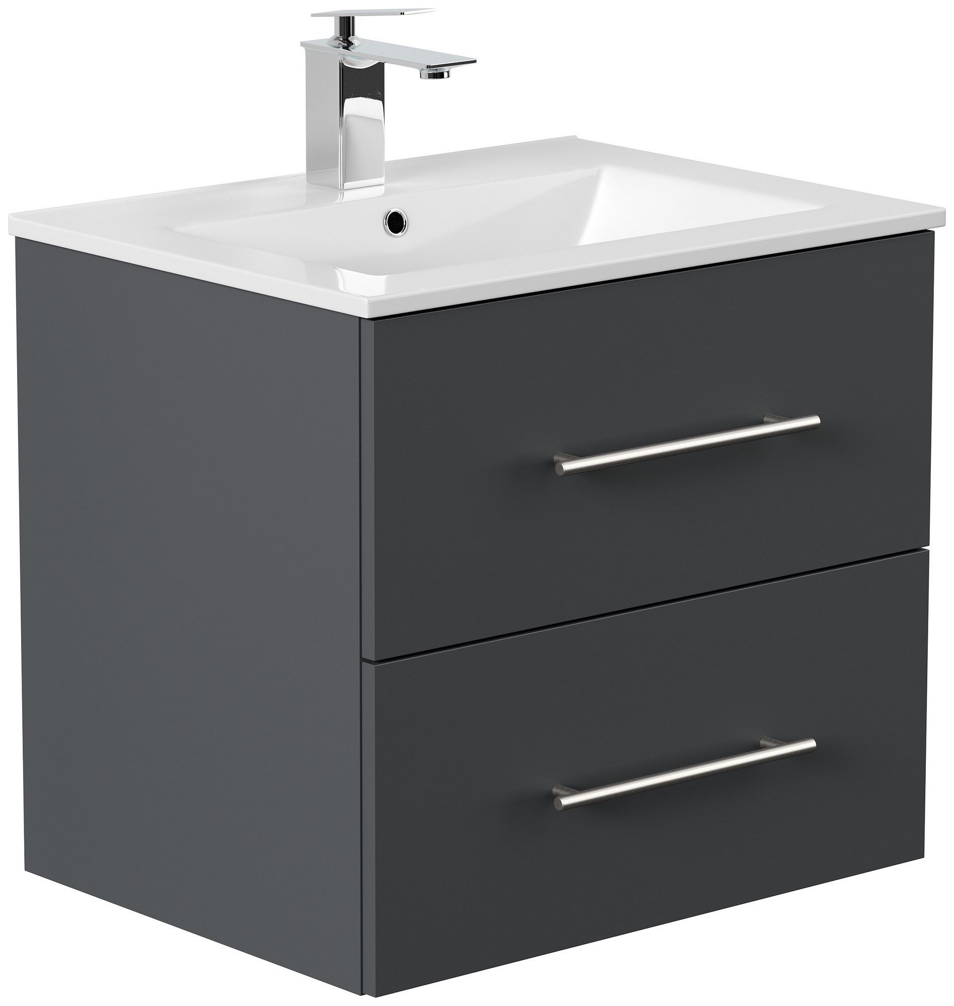 Posseik Badmöbel-Set Badmöbel Waschplatz "Homeline 60" Grafit